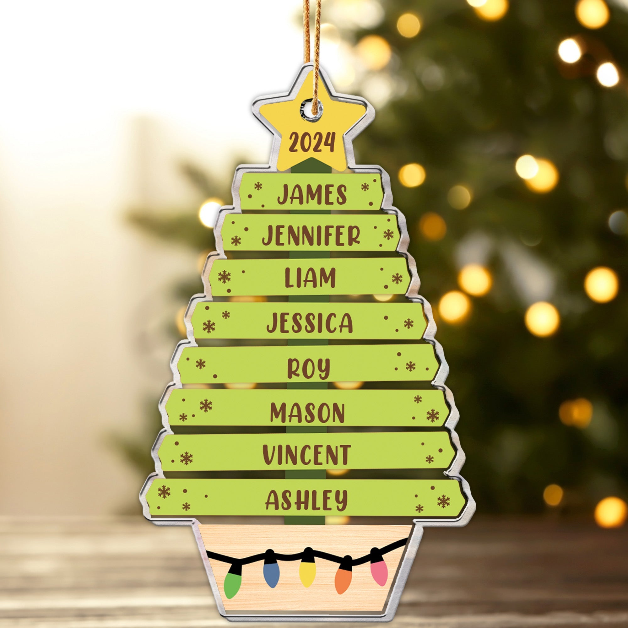 Custom Family Name Christmas Tree - Personalized Acrylic Ornament ORN0810