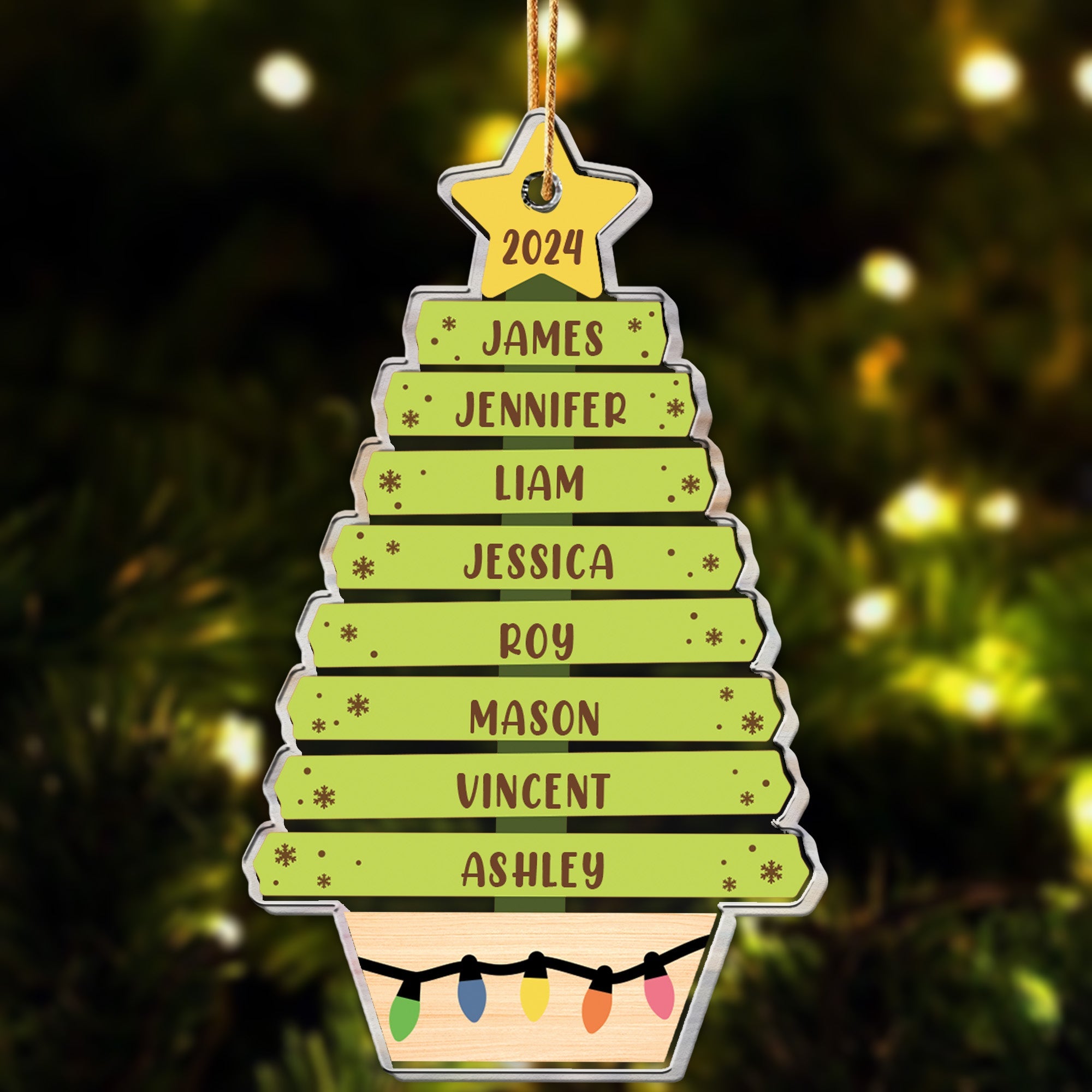 Custom Family Name Christmas Tree - Personalized Acrylic Ornament ORN0810