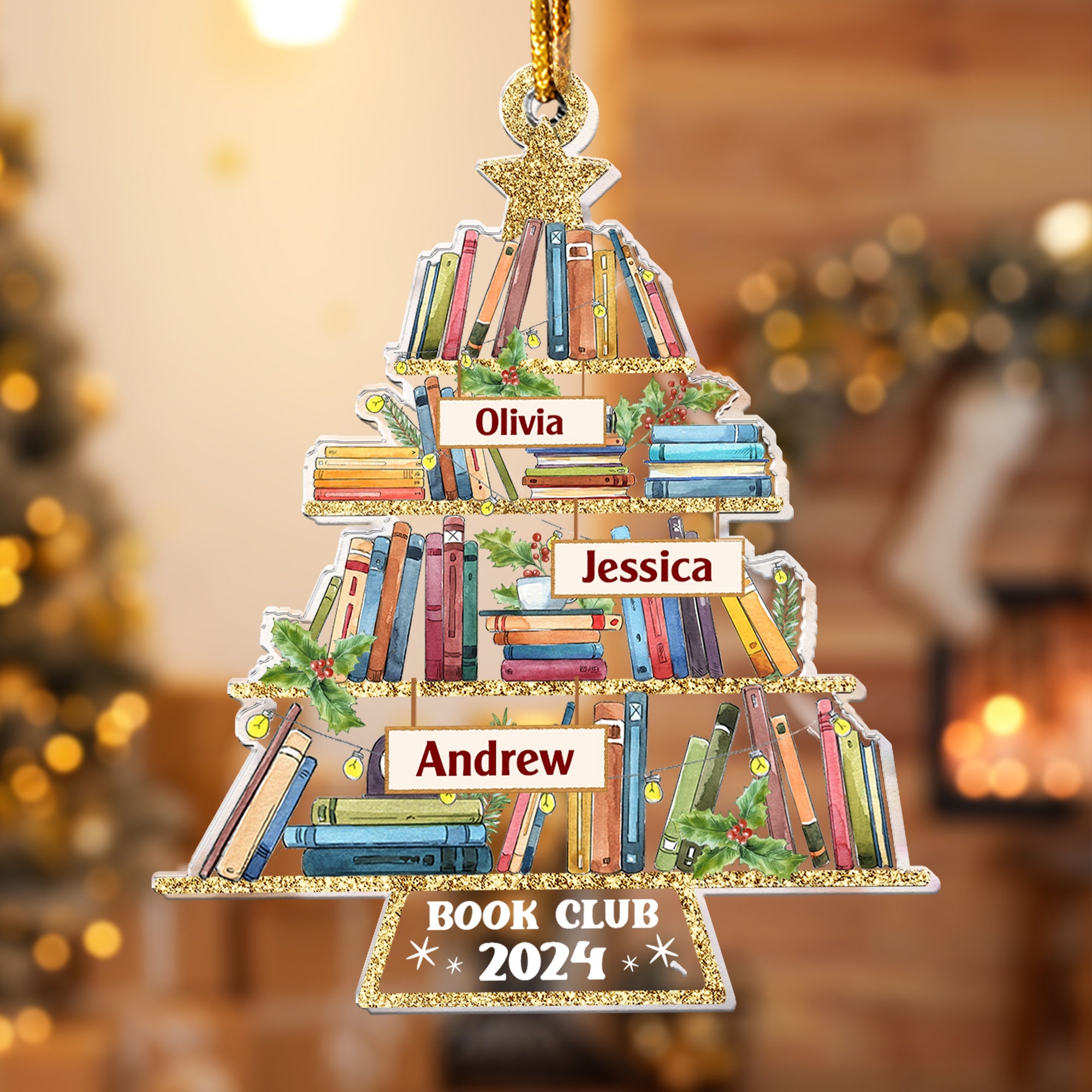 Custom Name Book Club - Personalized Acrylic Ornament ORN0810