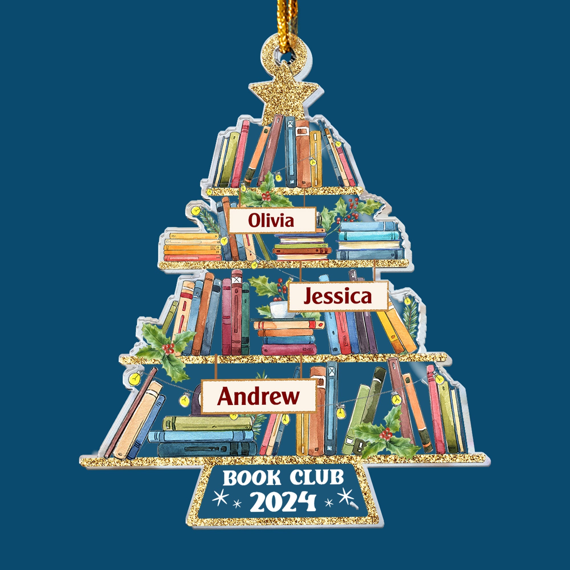 Custom Name Book Club - Personalized Acrylic Ornament ORN0810