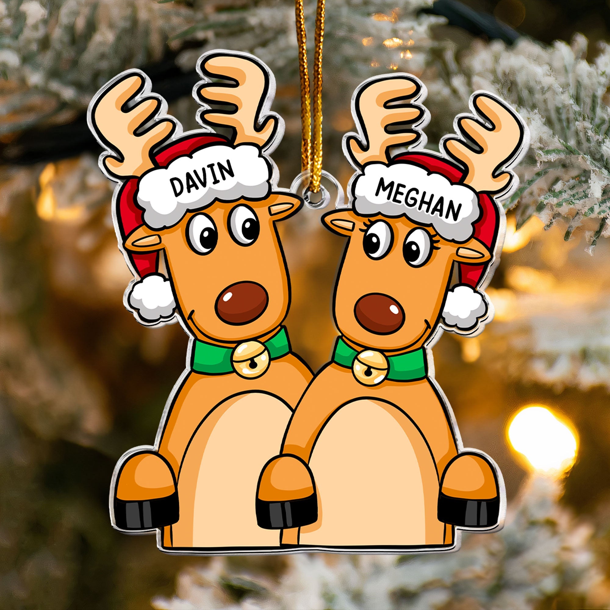 Custom Name Reindeer Xmas - Personalized Acrylic Ornament ORN0810