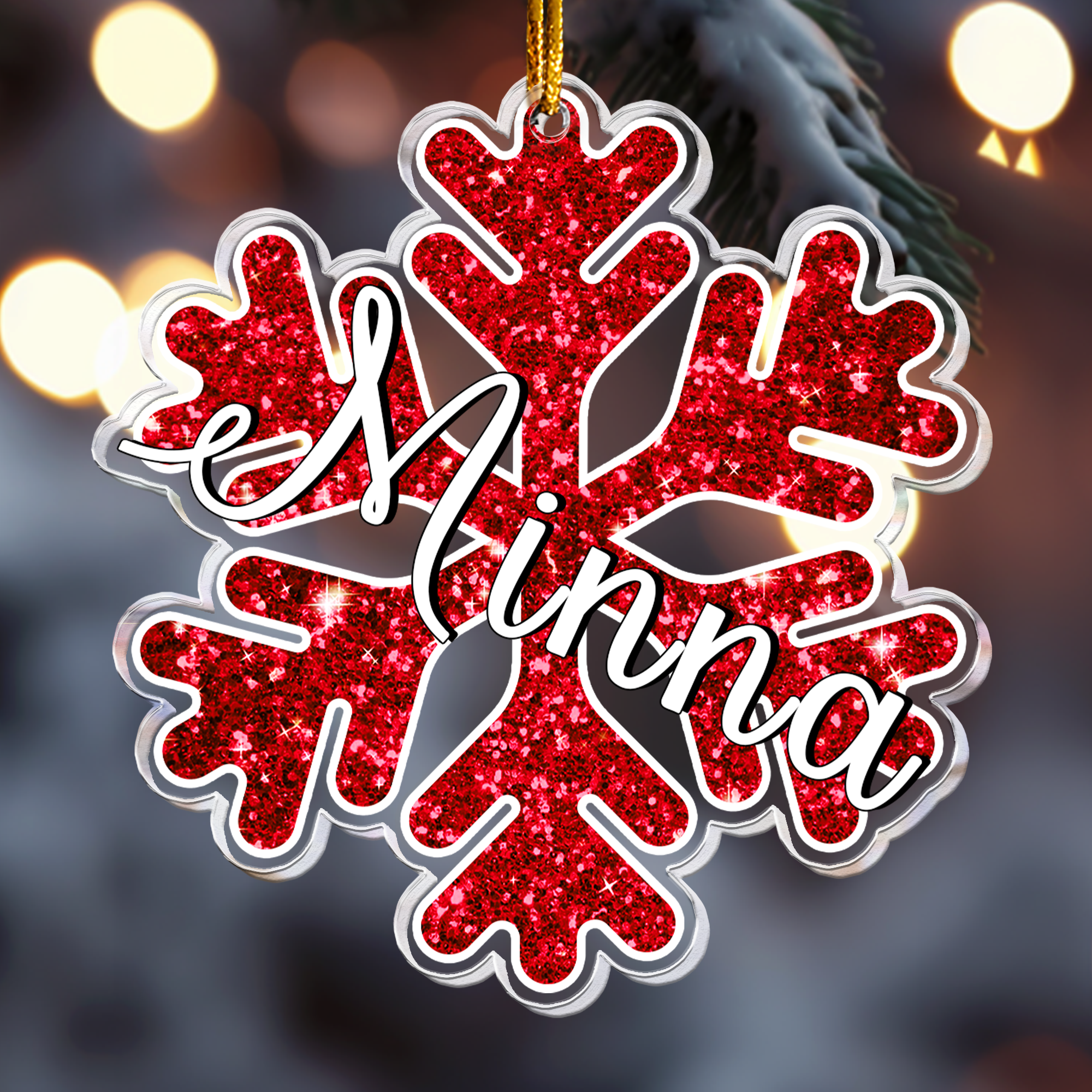Custom Name Snowflakes For Family, Friends - Personalized Acrylic Ornament ORN0810