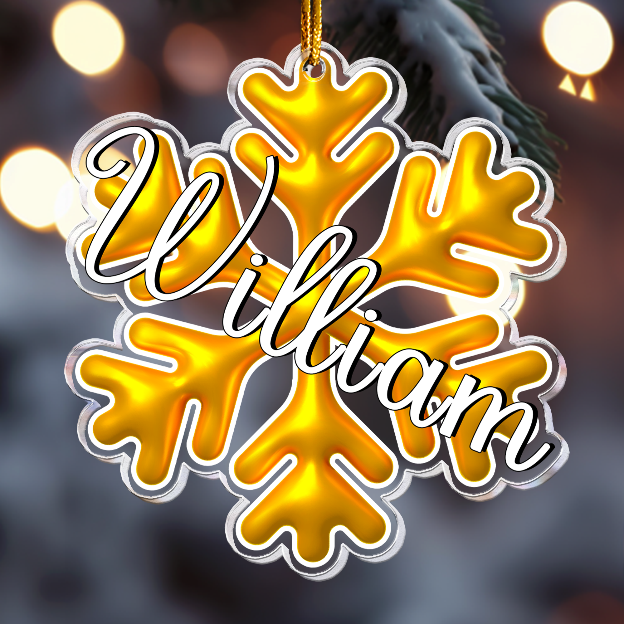 Custom Name Snowflakes For Family, Friends - Personalized Acrylic Ornament ORN0810