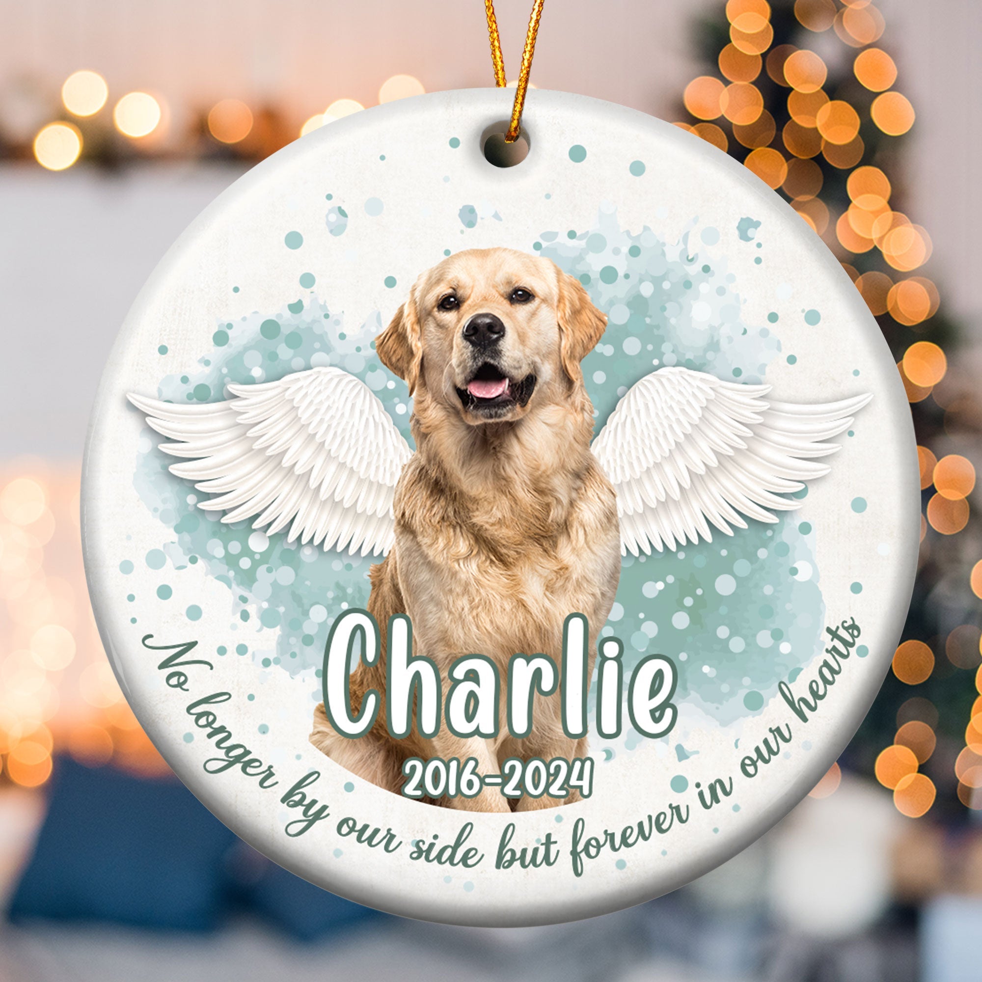 Custom Pet Face Memorial - Personalized Ceramic Photo Ornament ORN0810