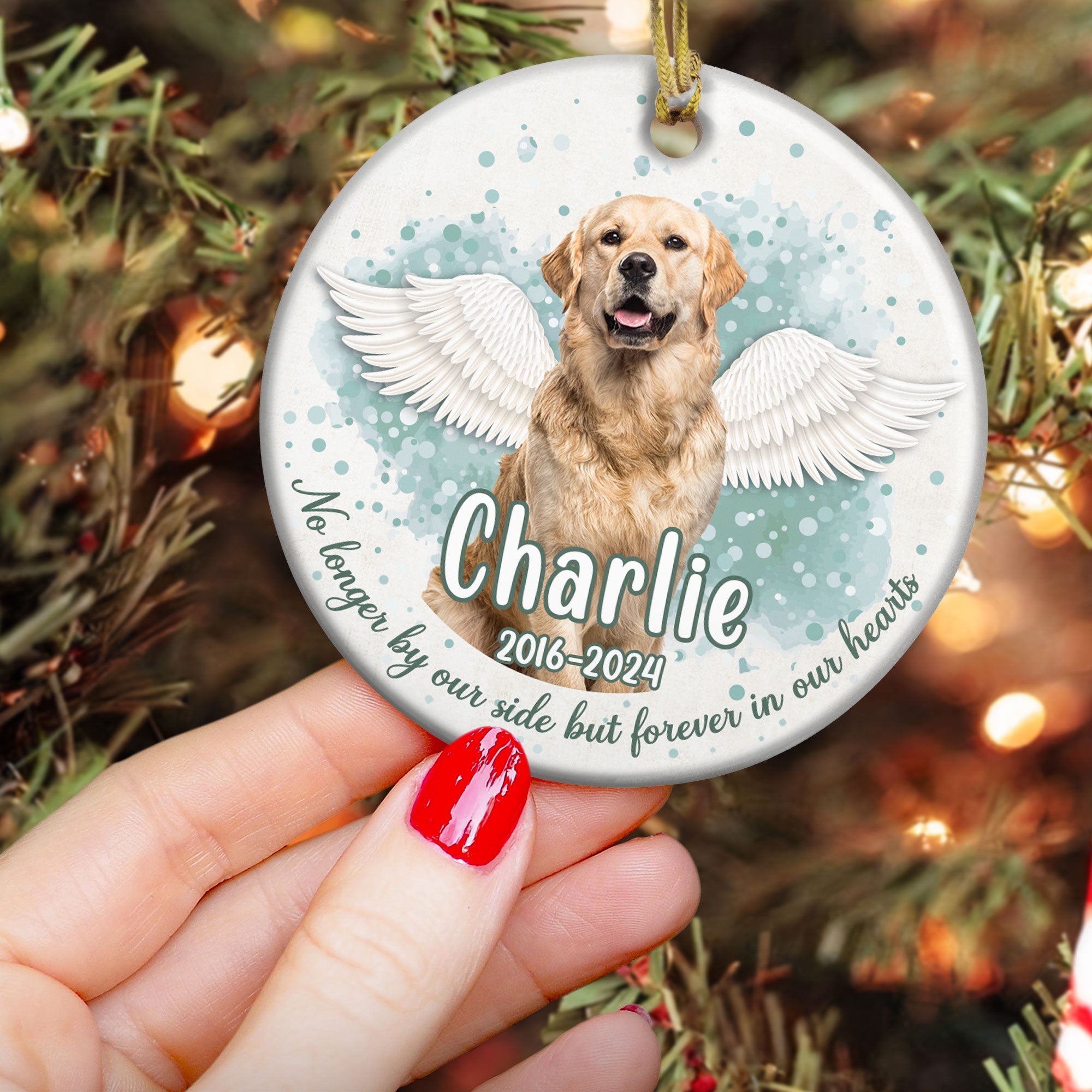 Custom Pet Face Memorial - Personalized Ceramic Photo Ornament ORNA1210