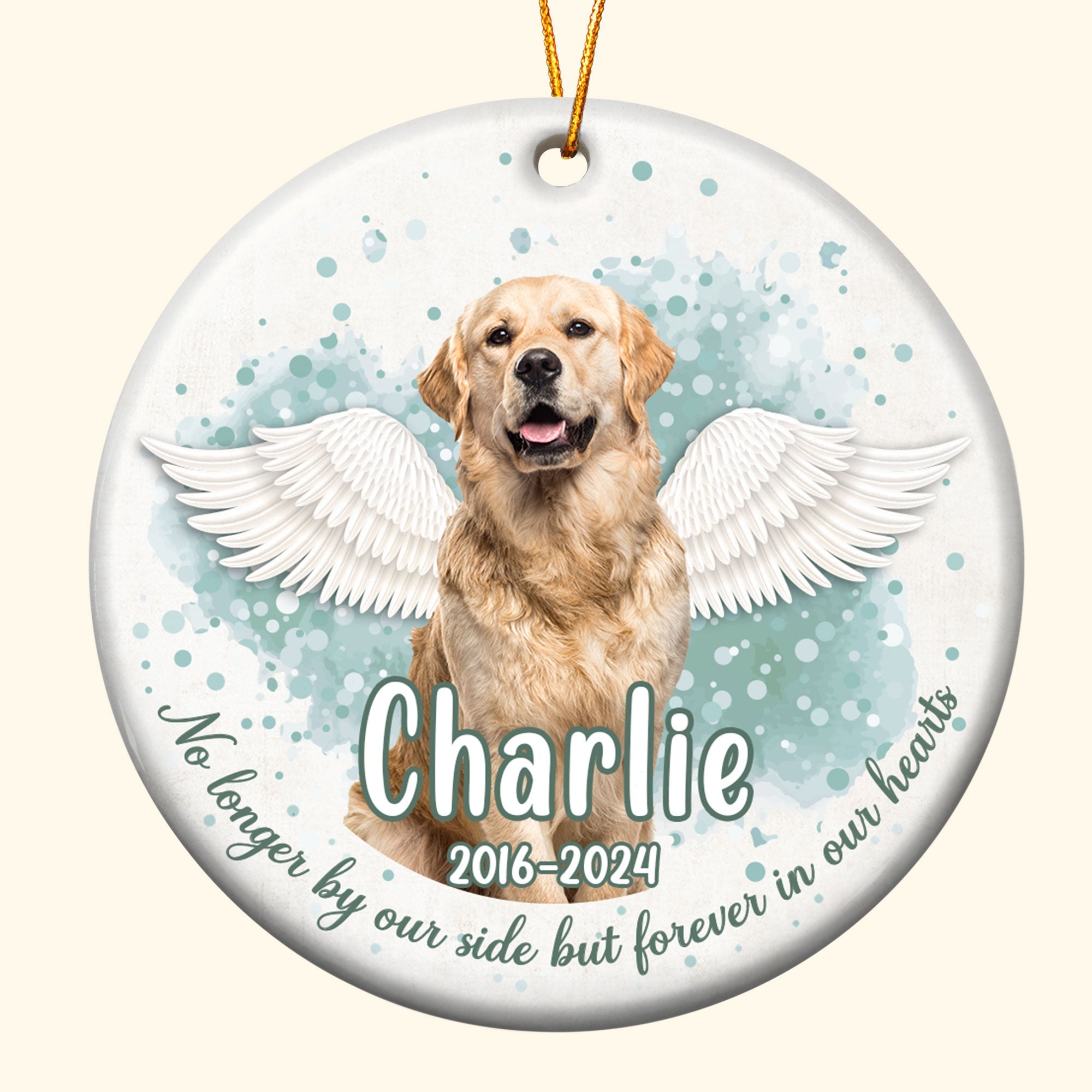 Custom Pet Face Memorial - Personalized Ceramic Photo Ornament ORN0810