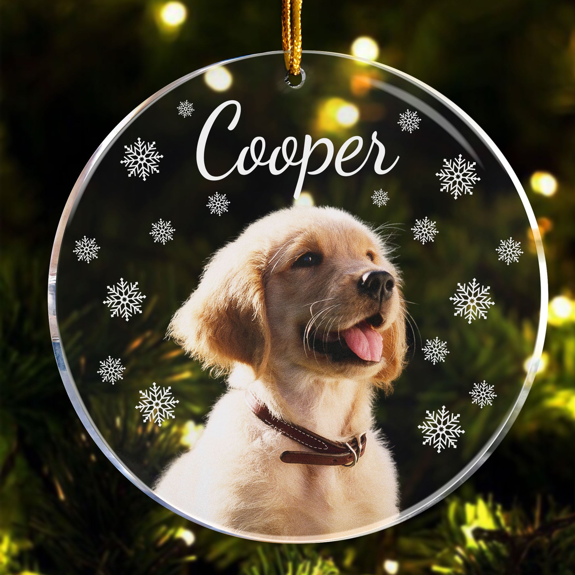 Custom Pet Face - Snowflake - Personalized Acrylic Photo Ornament ORN0810