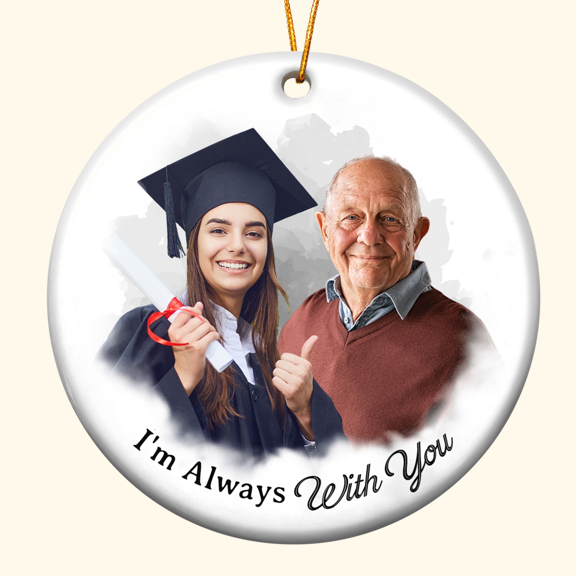 Custom Photo Art I'm Always With You - Personalized Ceramic Photo Ornament ORN0810
