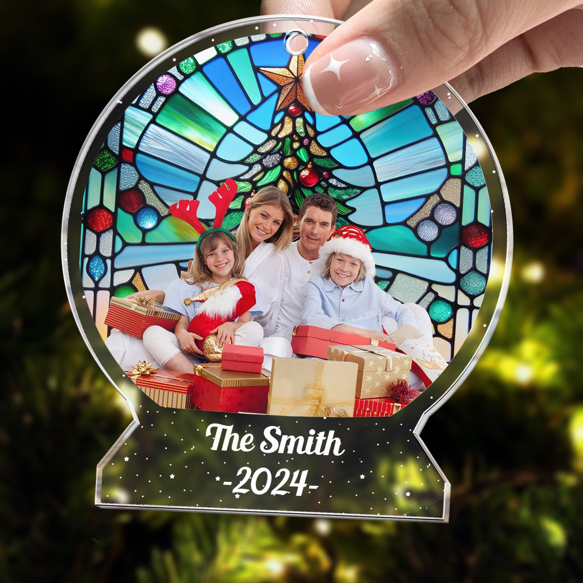 Custom Photo Christmas Decors Gifts For Family, Friends - Personalized Acrylic Photo Ornament ORN0810