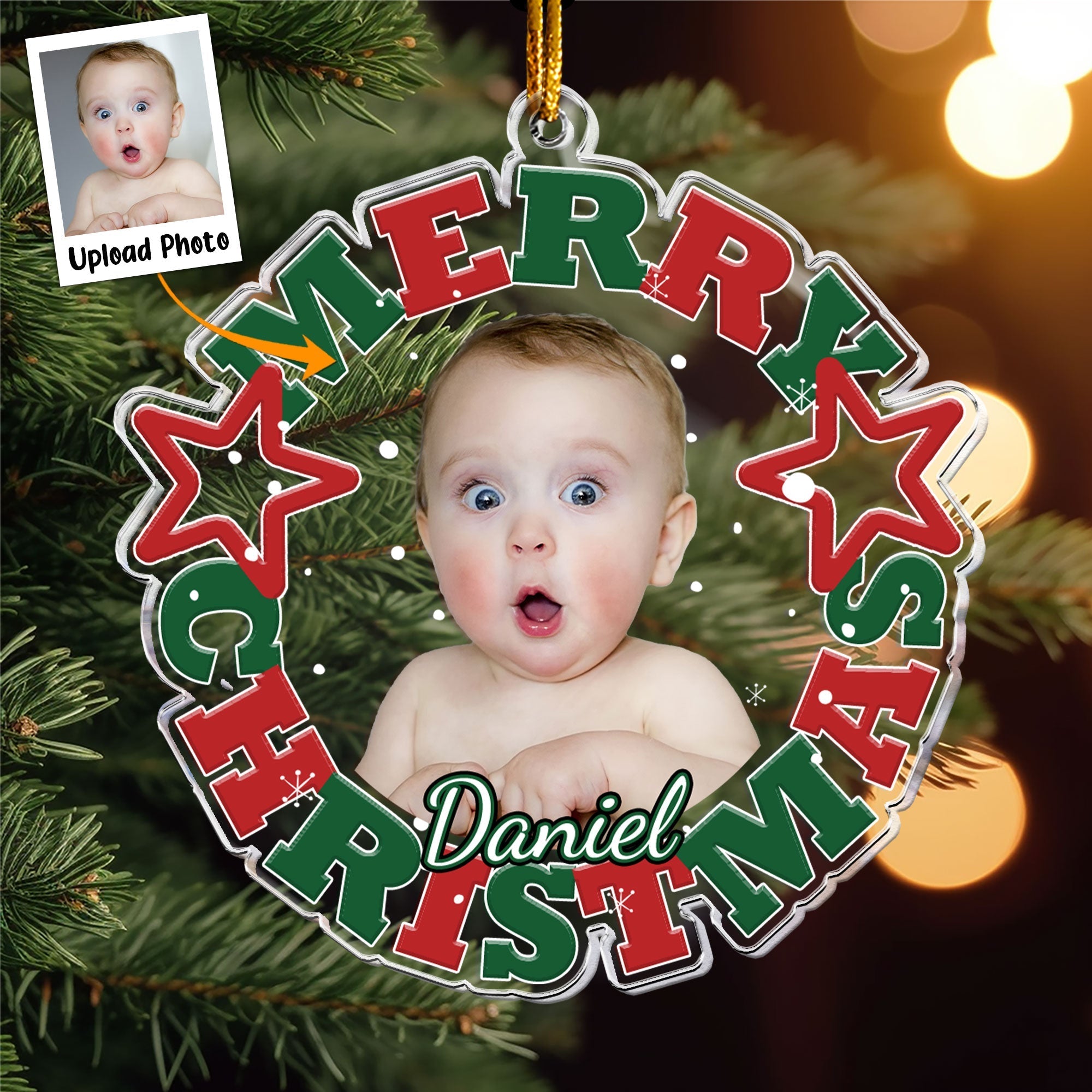 Custom Photo Christmas - Personalized Acrylic Photo Ornament ORN0810