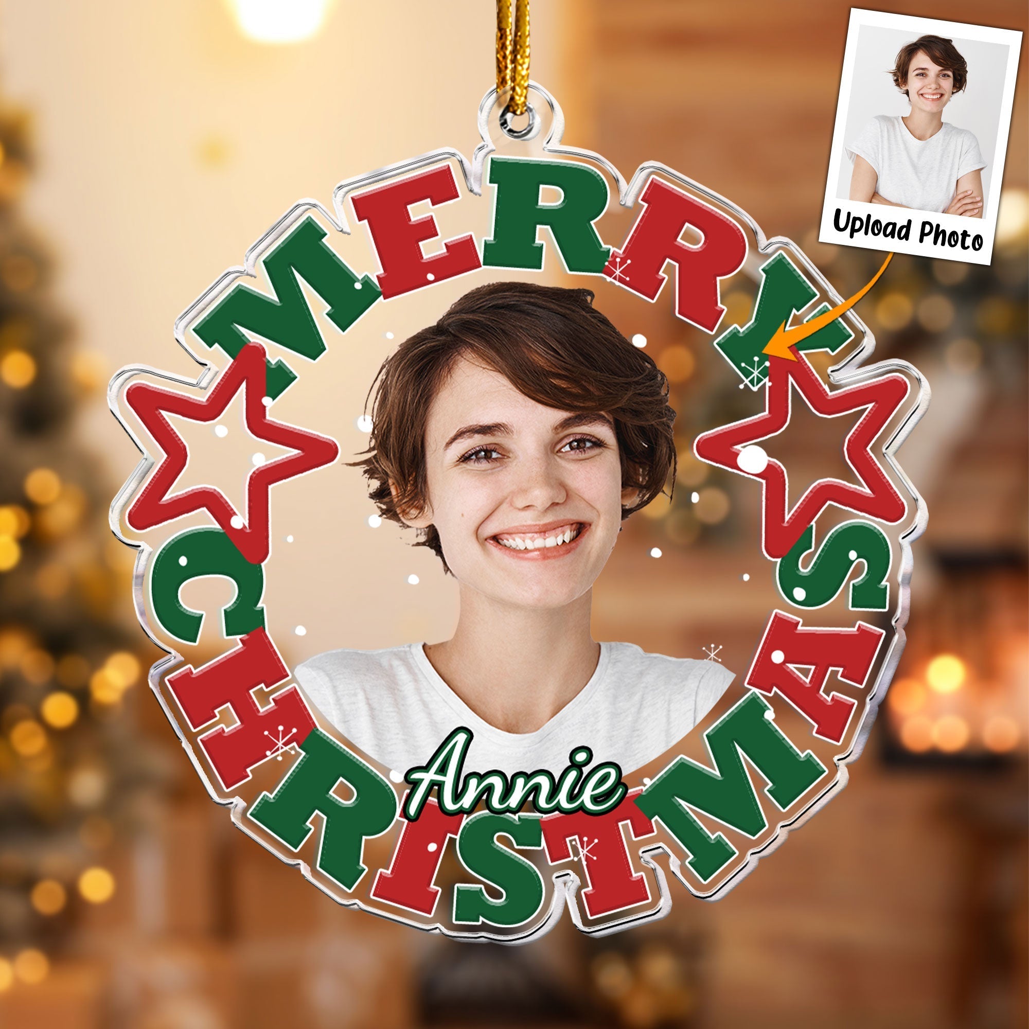 Custom Photo Christmas - Personalized Acrylic Photo Ornament ORN0810
