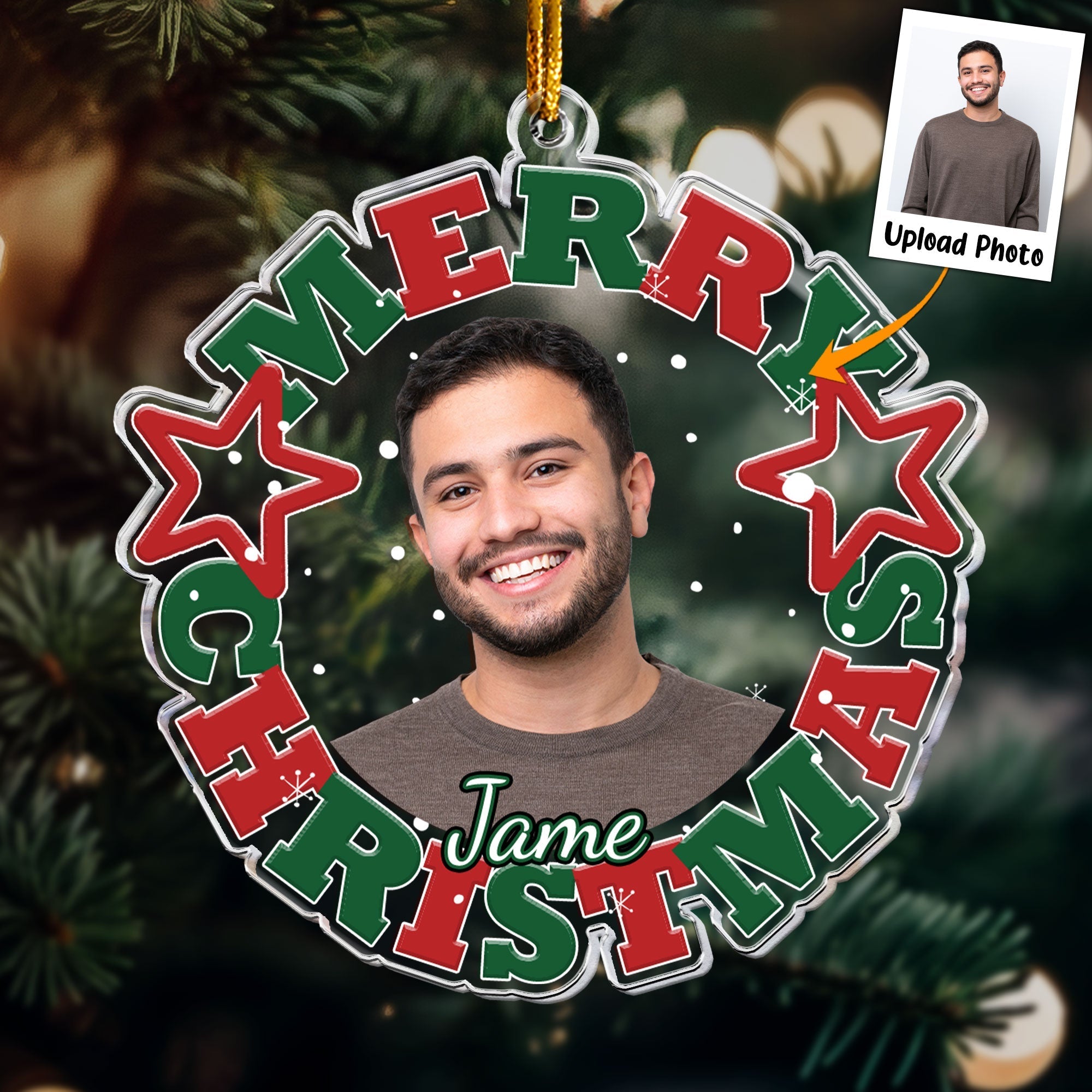 Custom Photo Christmas - Personalized Acrylic Photo Ornament ORN0810