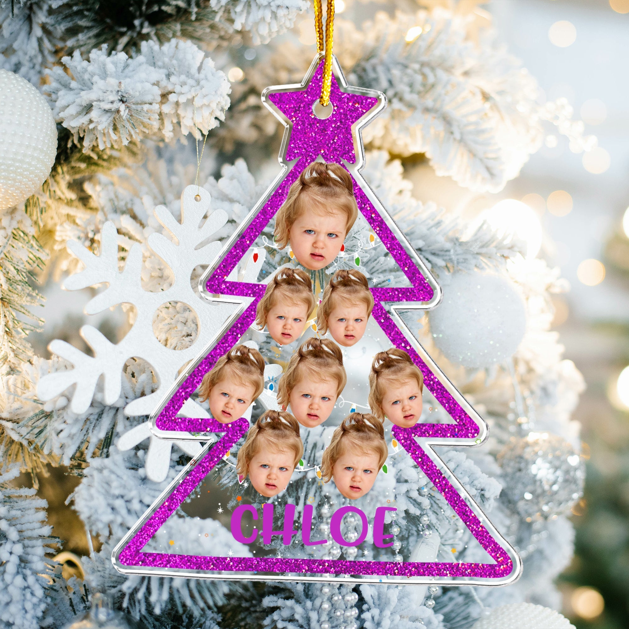 Custom Photo Christmas Tree - Personalized Acrylic Photo Ornament ORN0810
