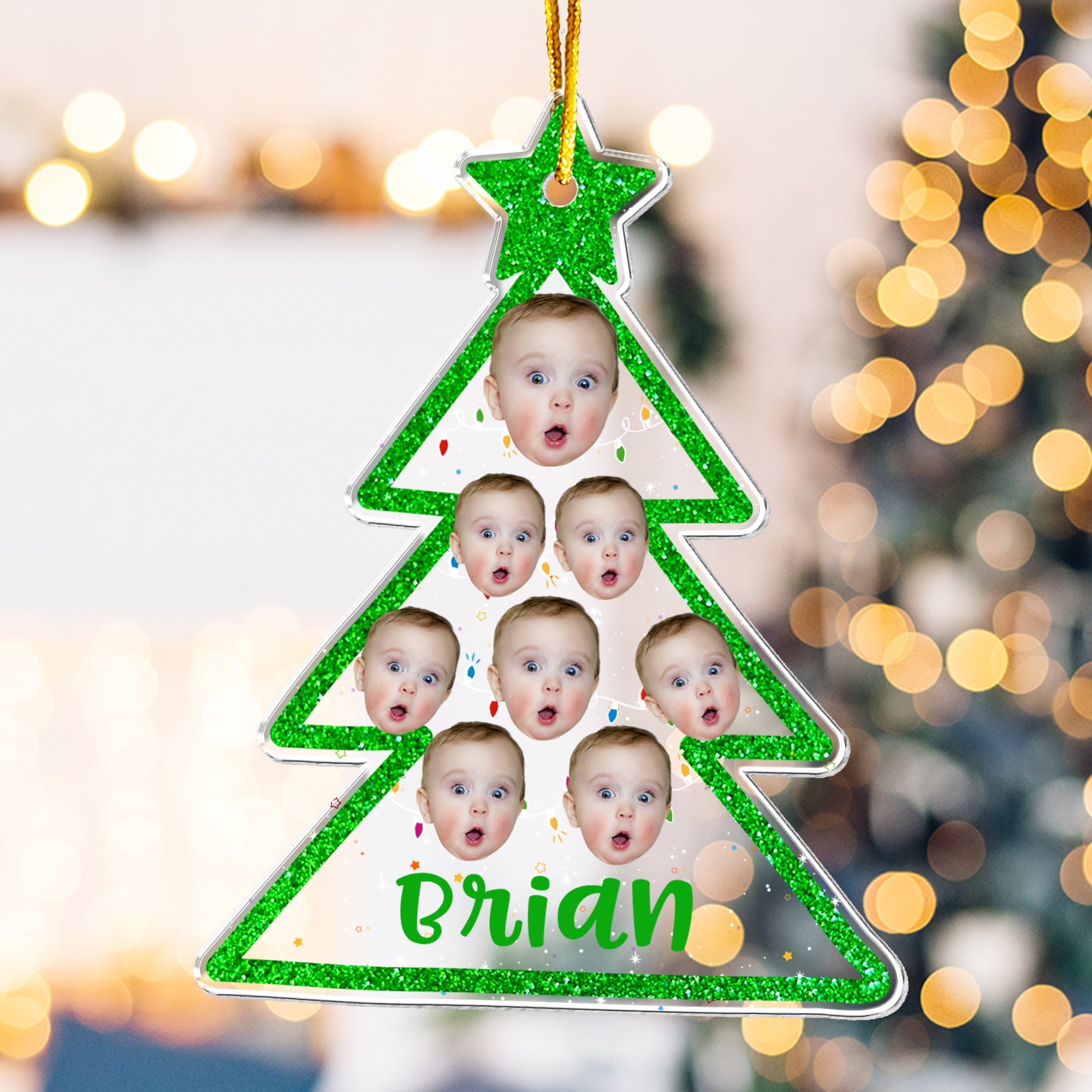 Custom Photo Christmas Tree - Personalized Acrylic Photo Ornament ORN0810