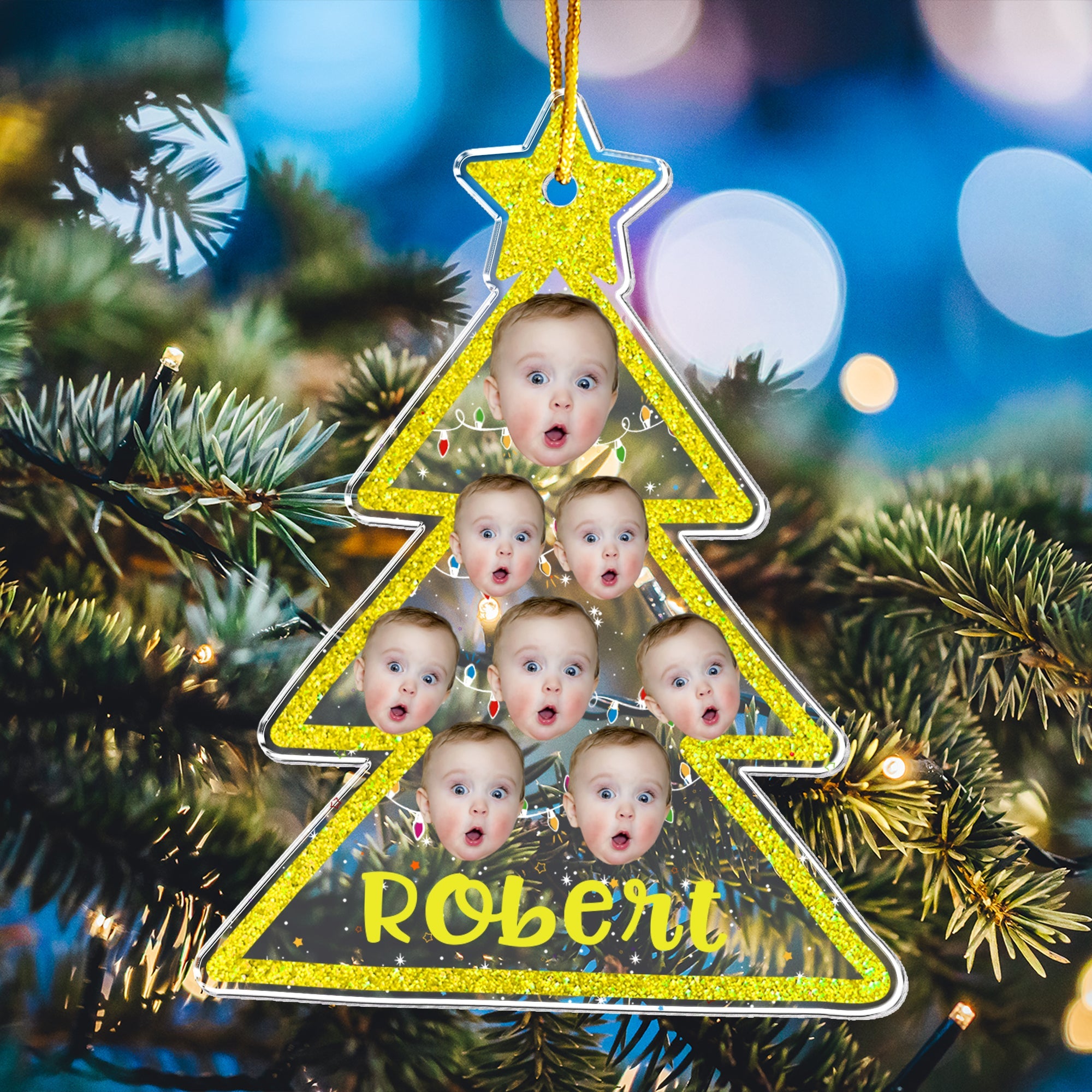 Custom Photo Christmas Tree - Personalized Acrylic Photo Ornament ORN0810