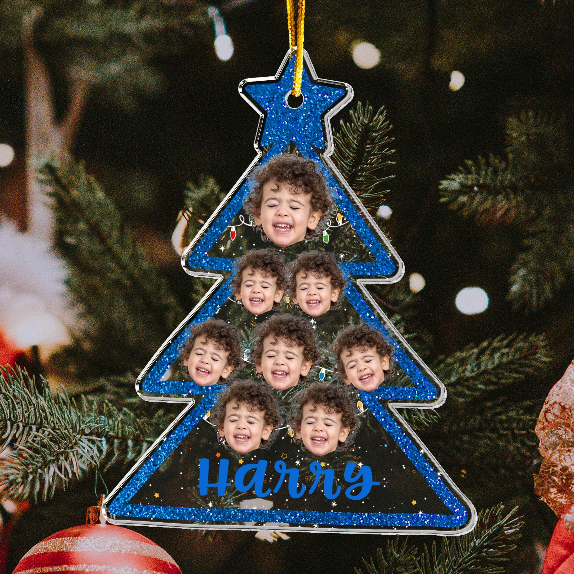 Custom Photo Christmas Tree - Personalized Acrylic Photo Ornament ORN0810