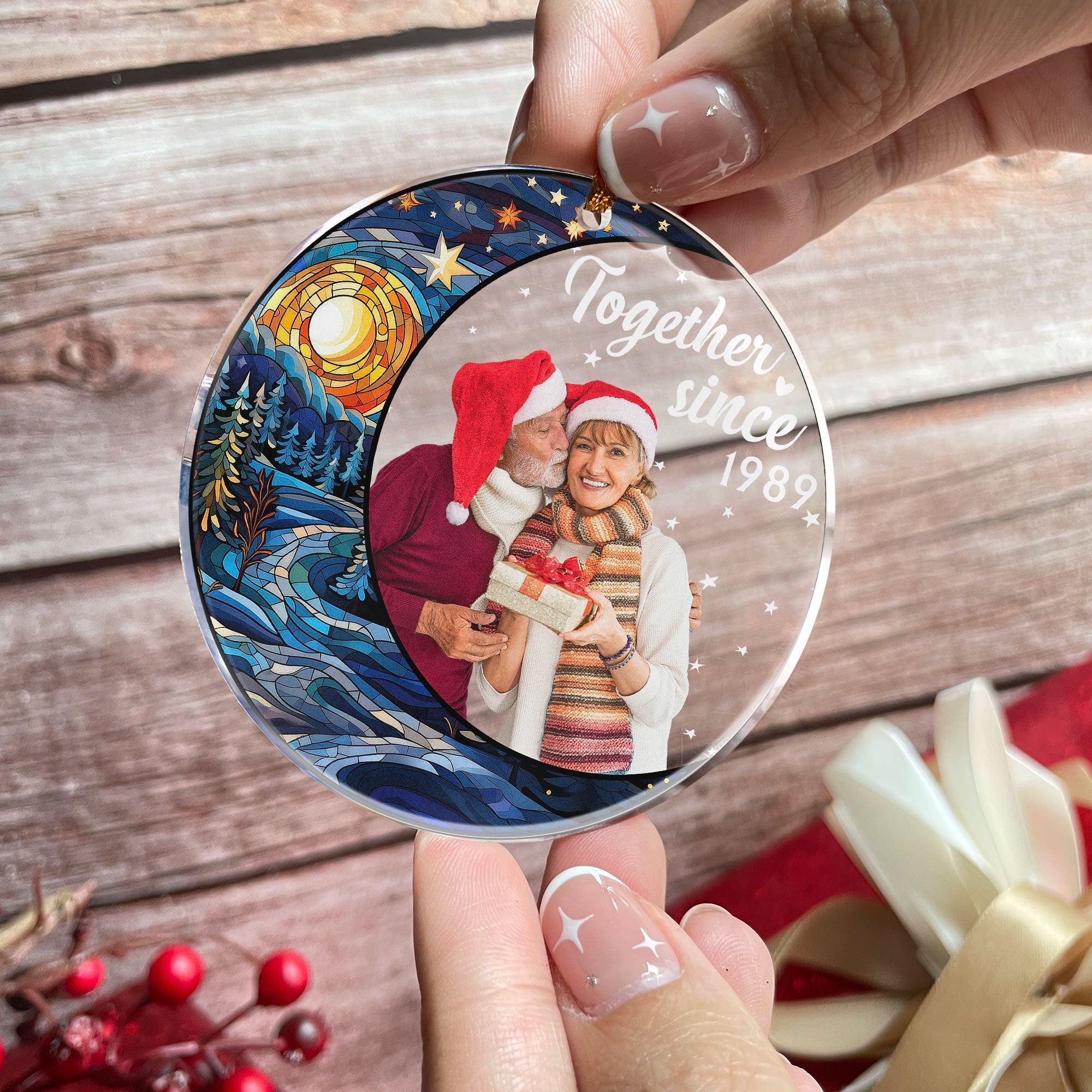 Custom Photo Couple Together Since - Personalized Acrylic Photo Ornament ORN0810