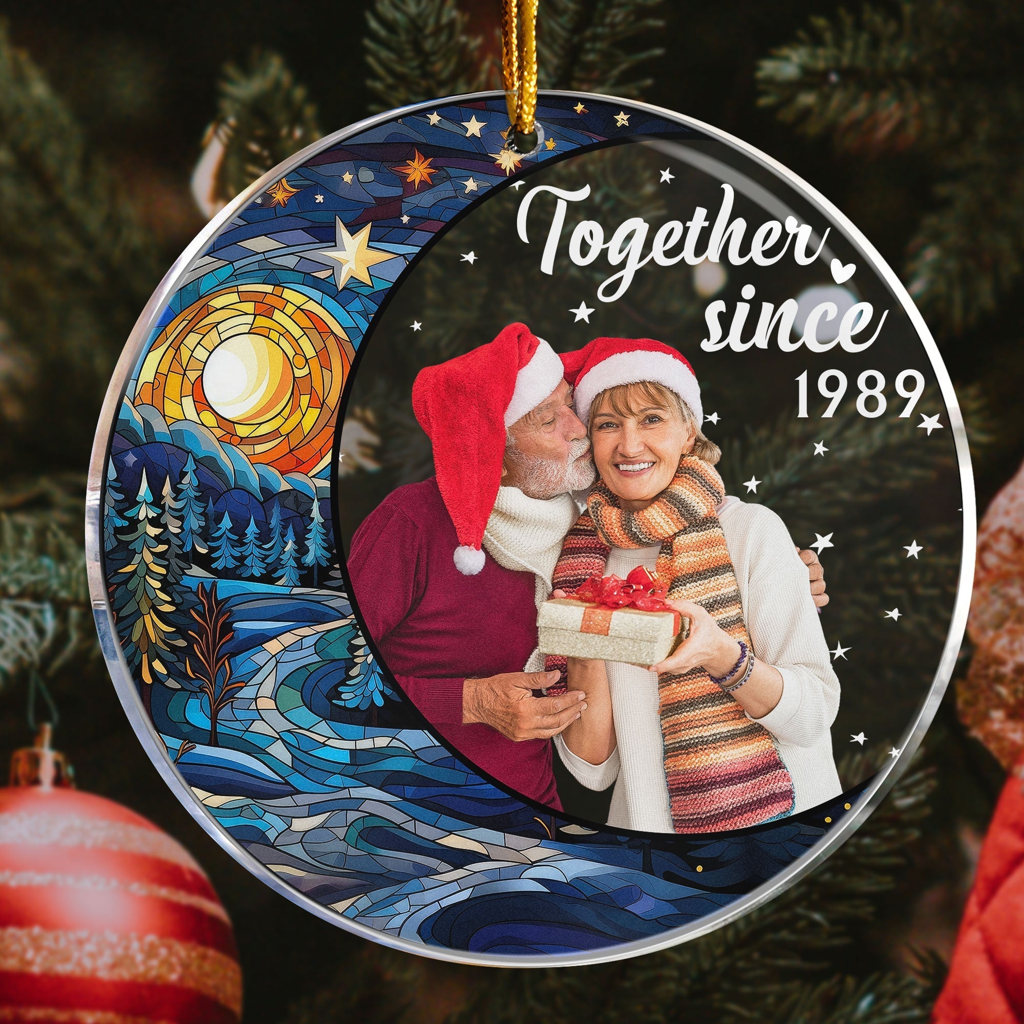 Custom Photo Couple Together Since - Personalized Acrylic Photo Ornament ORN0810