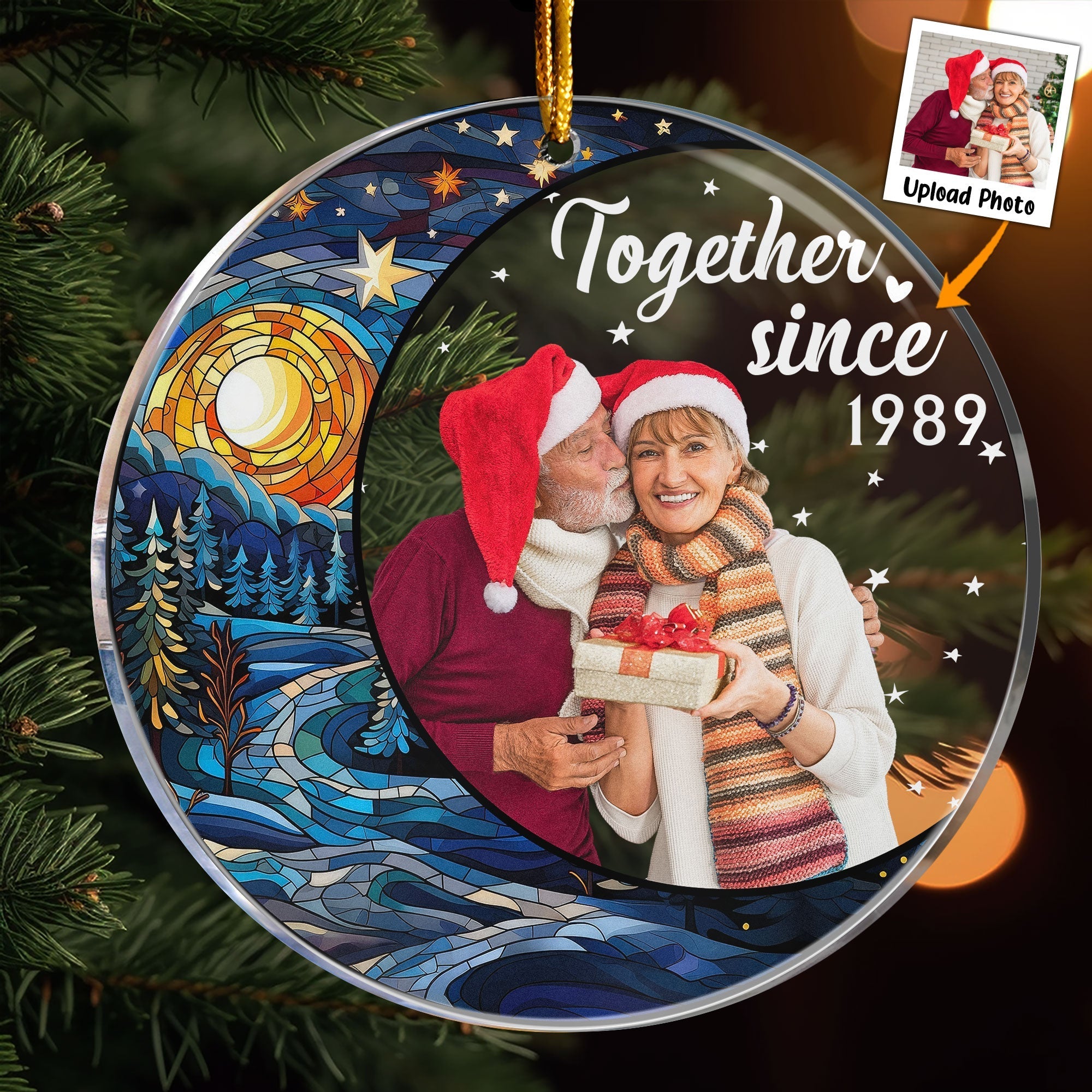 Custom Photo Couple Together Since - Personalized Acrylic Photo Ornament ORN0810