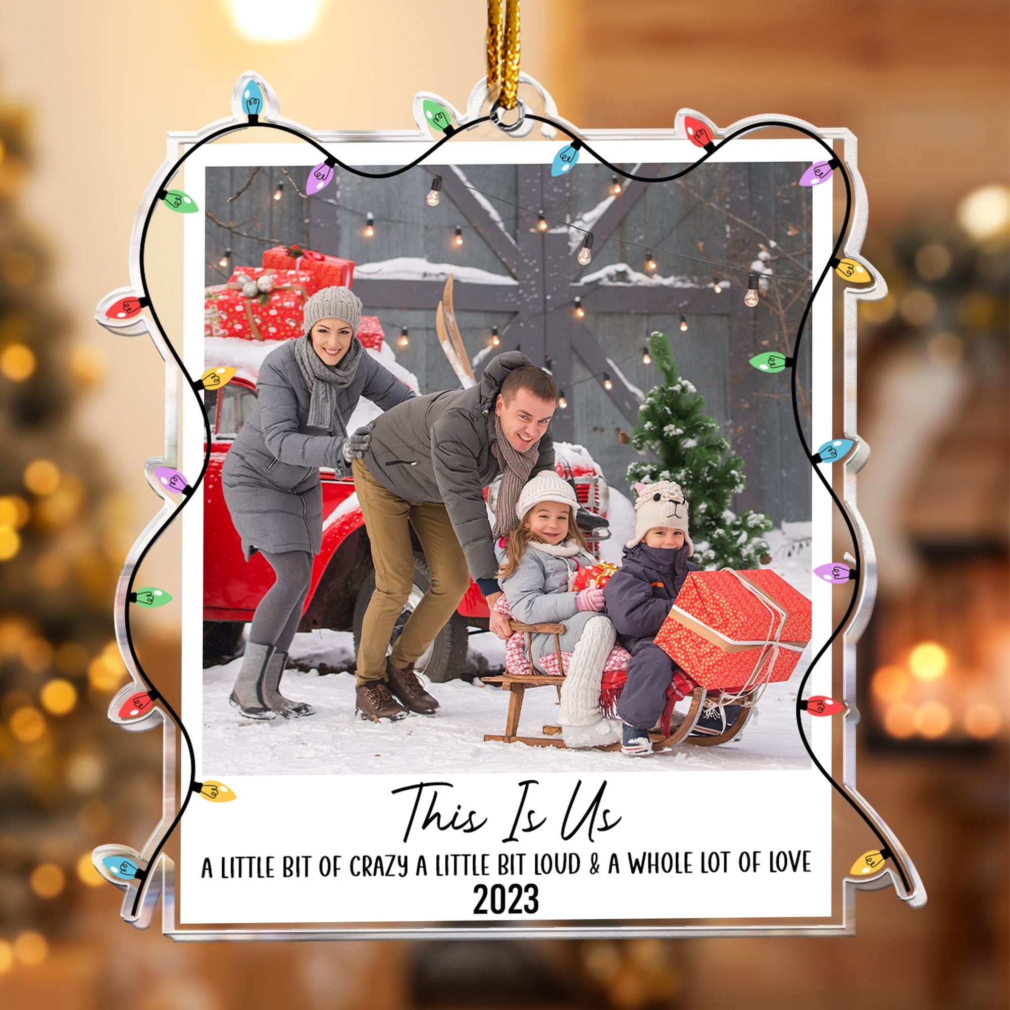 Custom Photo Polaroid Family Friends Christmas - Personalized Family Photo Ornament ORN0810