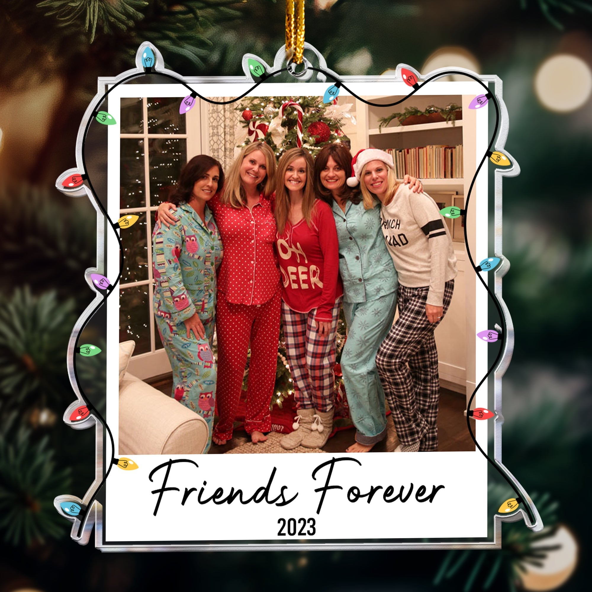 Custom Photo Polaroid Family Friends Christmas - Personalized Family Photo Ornament ORN0810