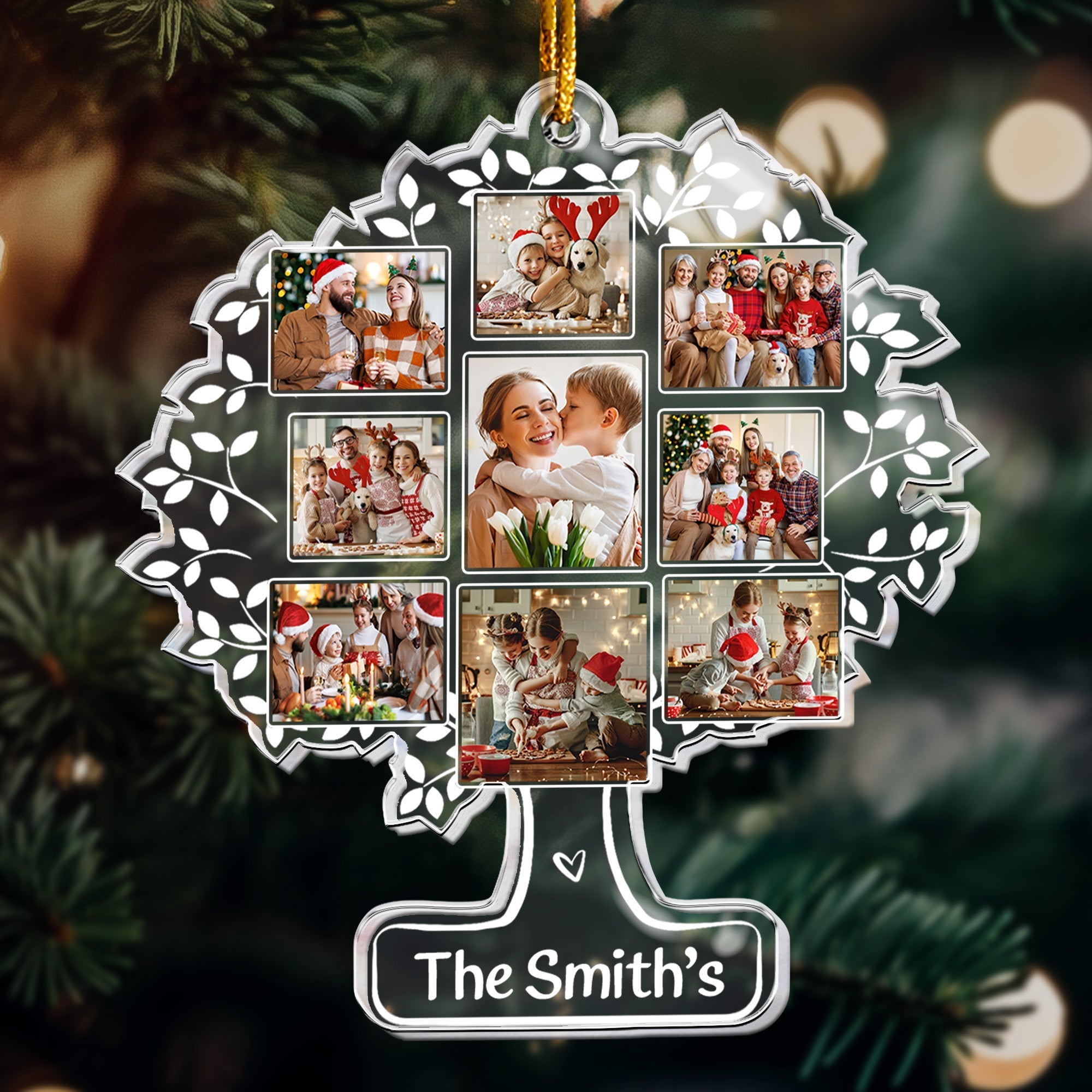 Custom Photo Family Tree Of Life - Personalized Acrylic Photo Ornament ORN0810
