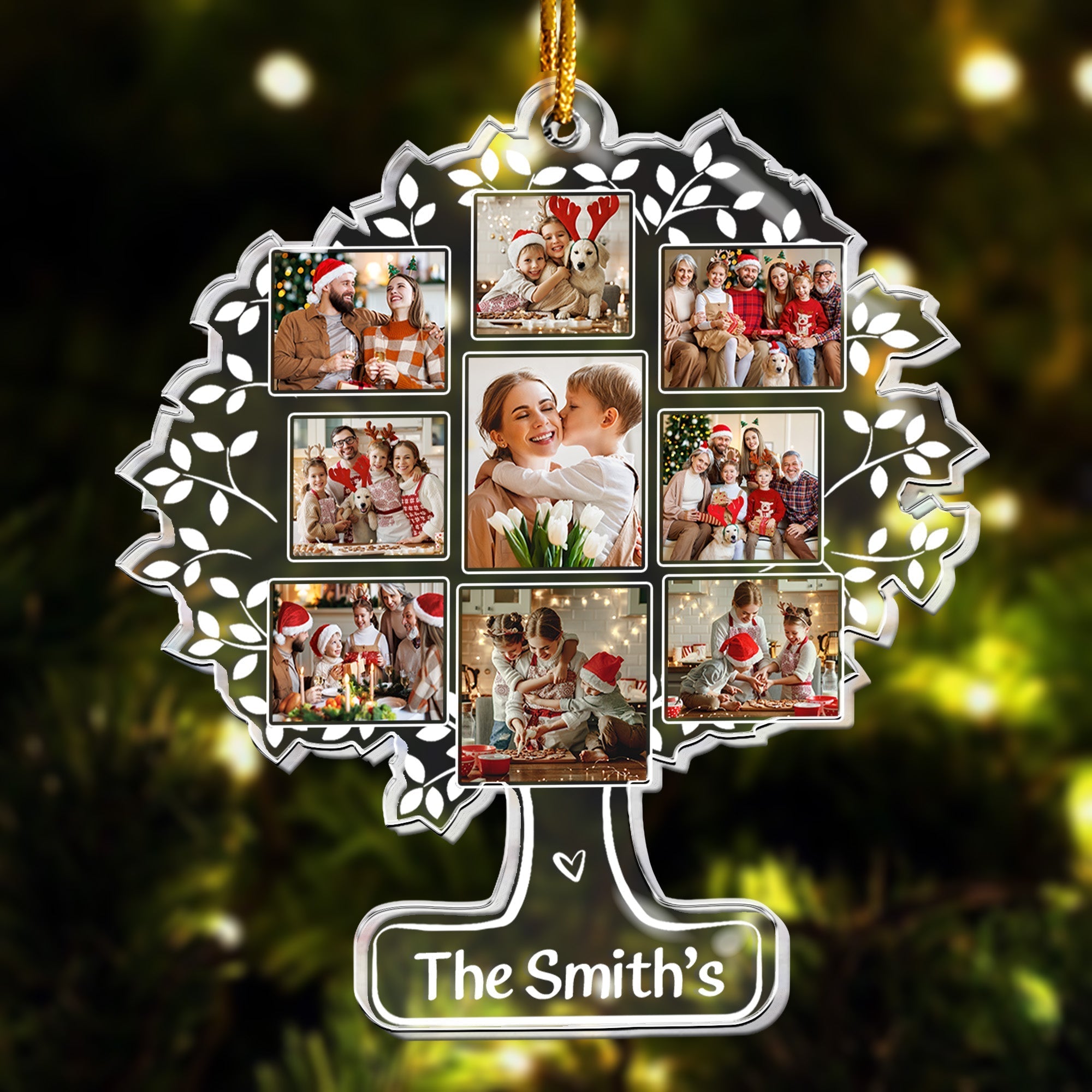 Custom Photo Family Tree Of Life - Personalized Acrylic Photo Ornament ORN0810