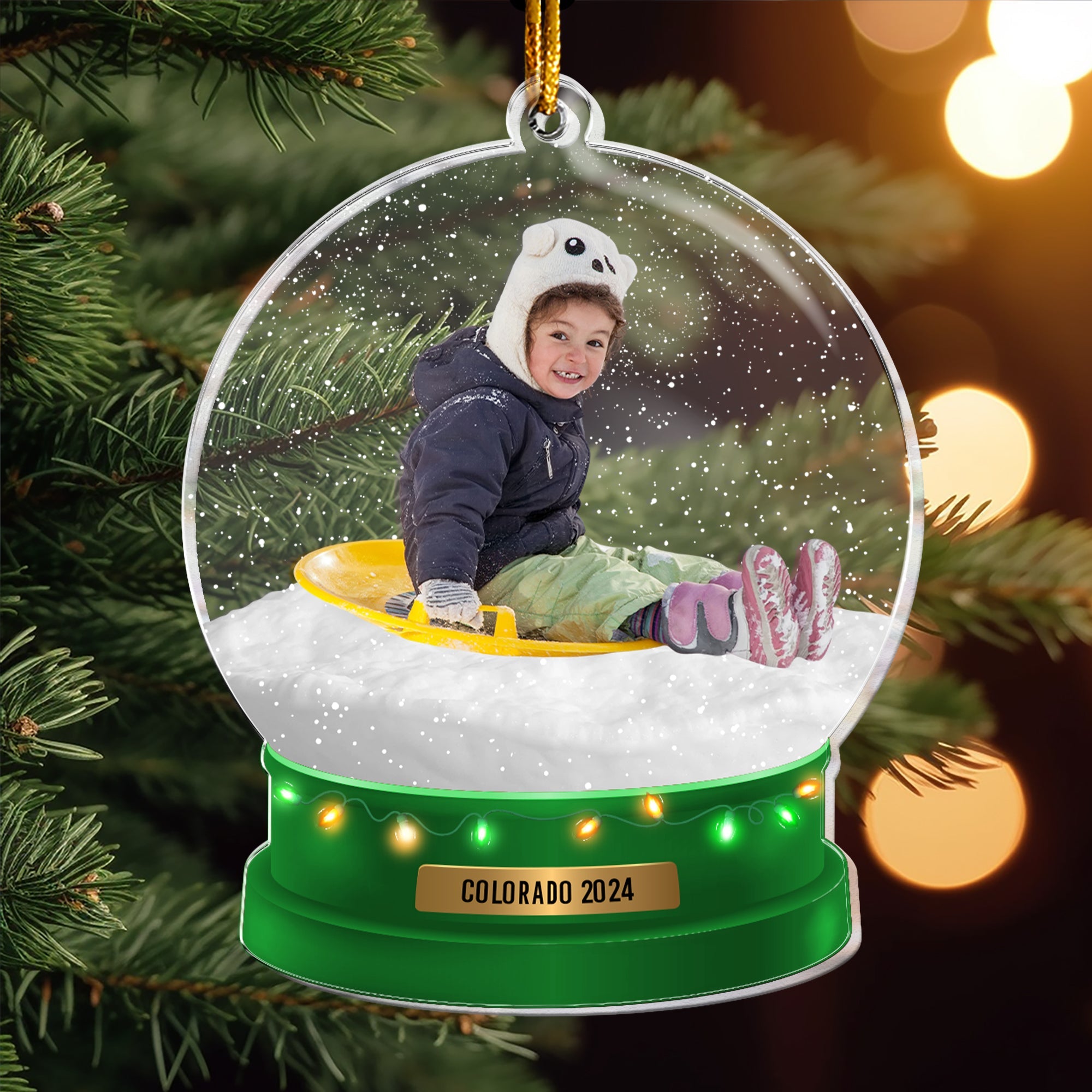Custom Photo Family, Friends, Kids Playful Snow - Personalized Acrylic Photo Ornament ORN0810