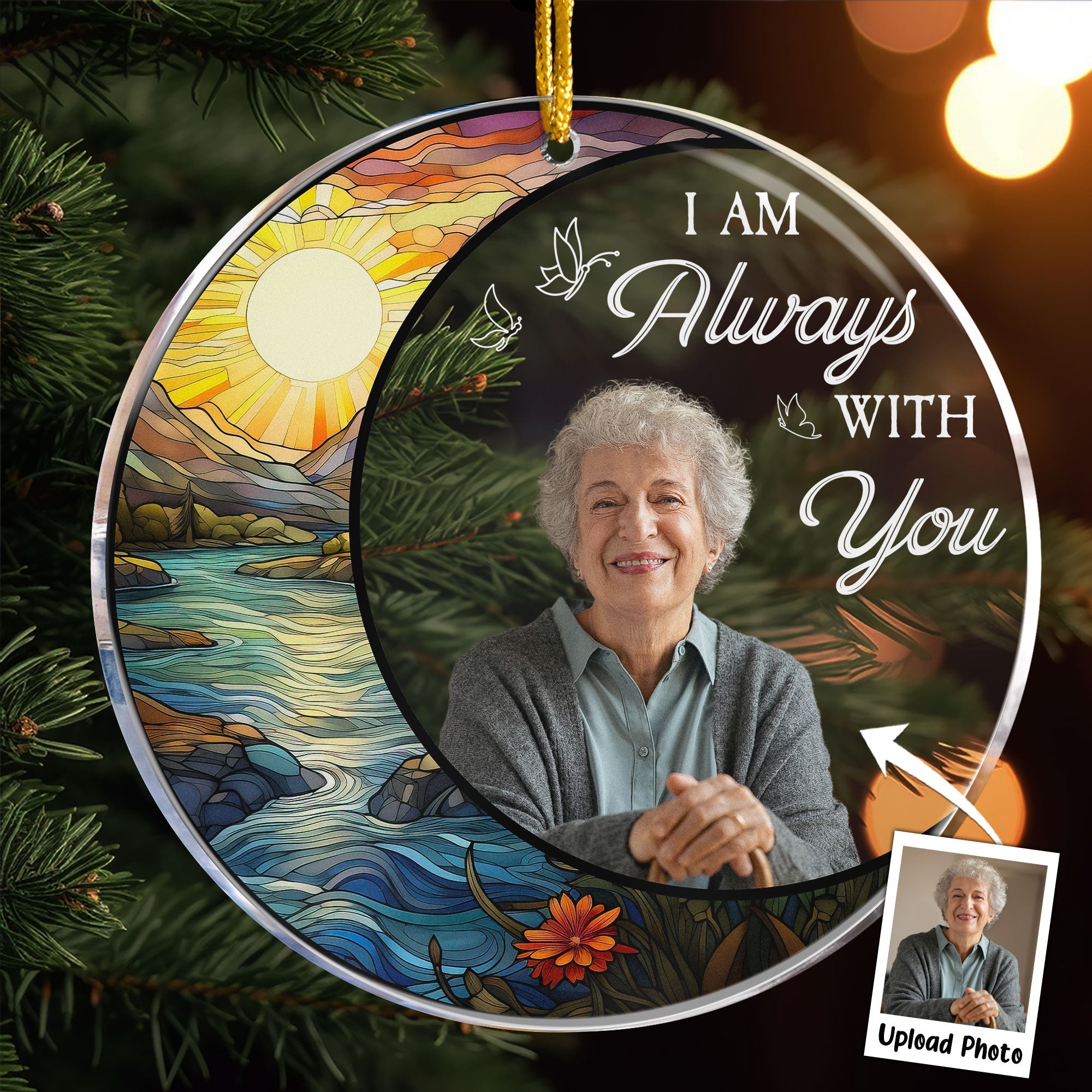 Custom Photo Fishing In Heaven - Personalized Acrylic Photo Ornament ORN0810
