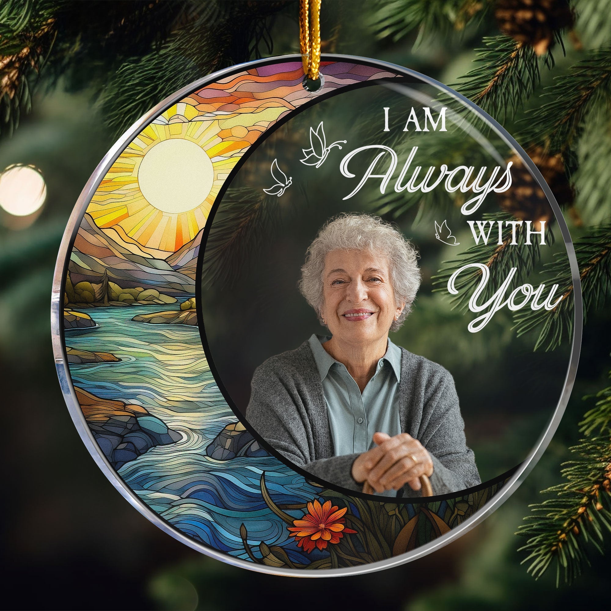 Custom Photo Fishing In Heaven - Personalized Acrylic Photo Ornament ORN0810