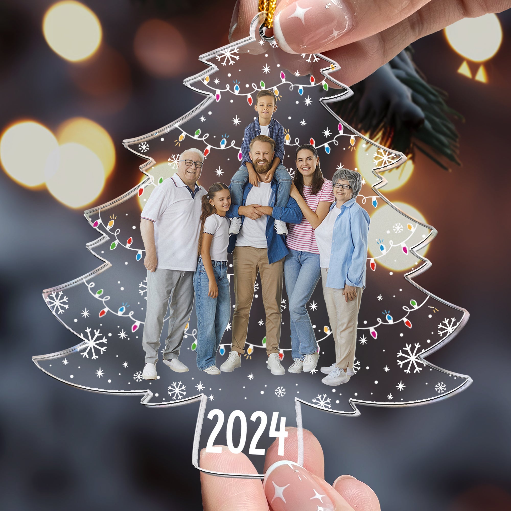 Custom Photo On Christmas Tree - Personalized Acrylic Photo Ornament ORN0810
