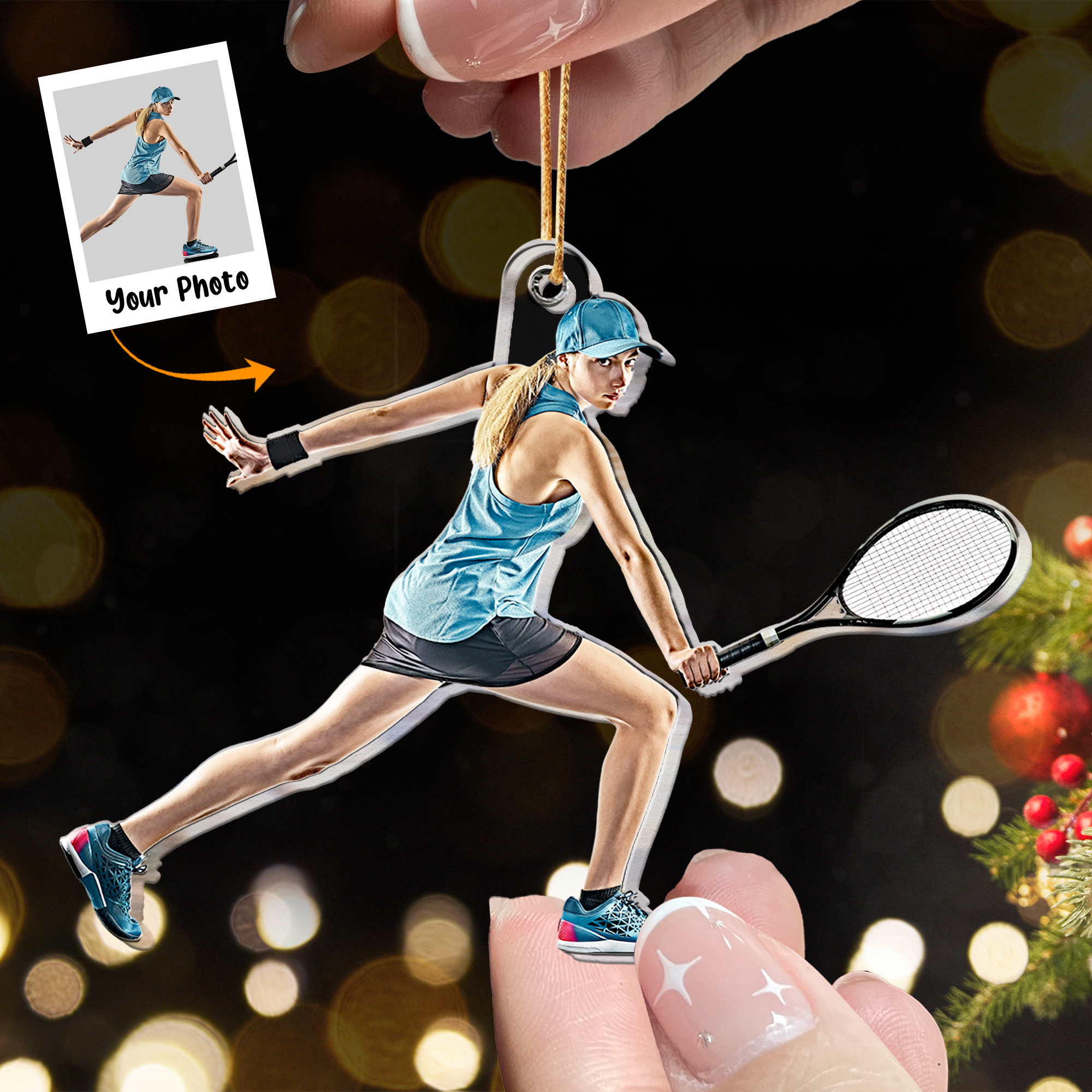 Custom Photo Ornament Gift For Tennis Lover - Personalized Acrylic Photo Ornament ORN0810