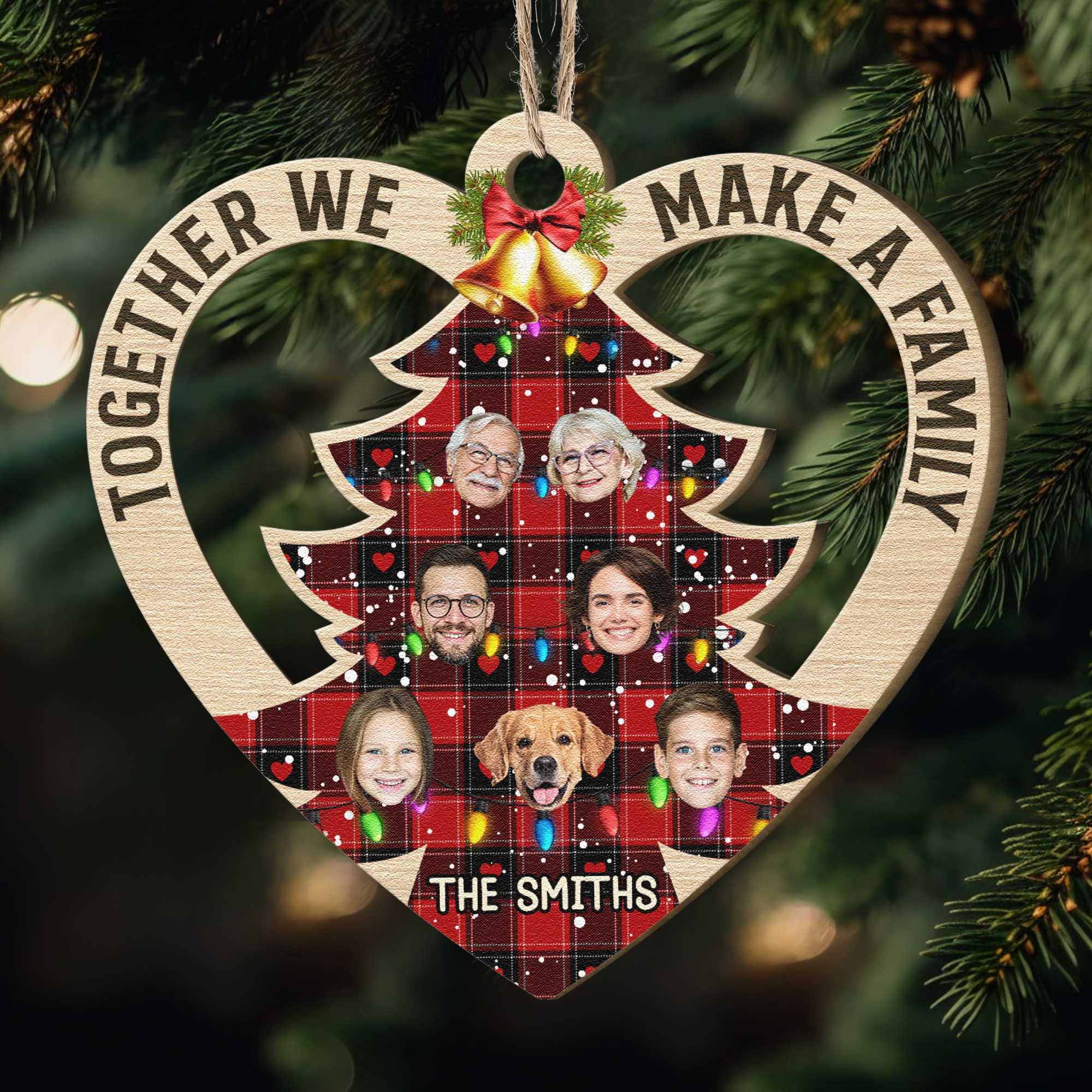 Custom Photo Xmas Tree - Personalized Photo Wooden Ornament ORN0810