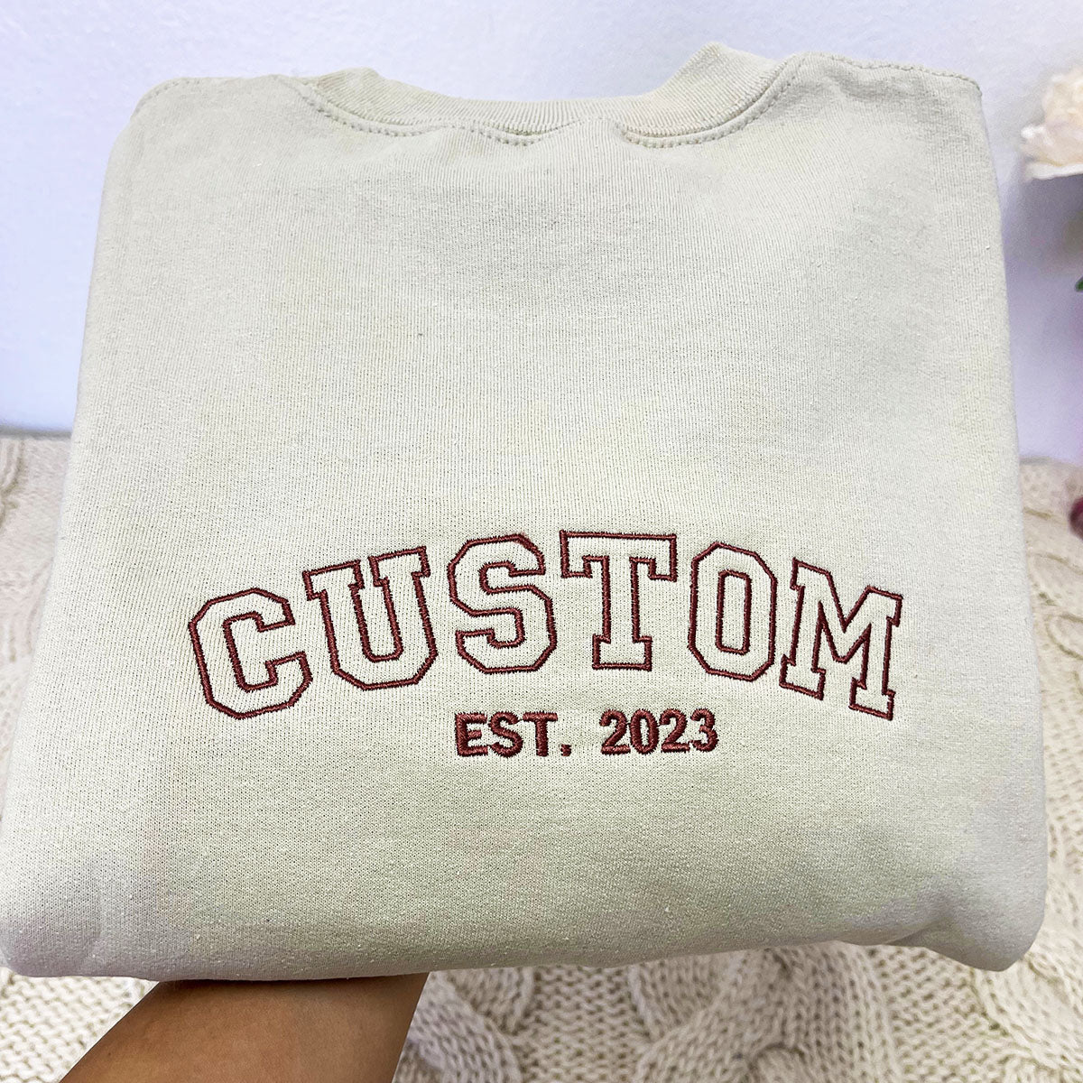 Custom Embroidered Sweatshirts, Hoodie - Personalized Crewnecks Anniversary Gifts em2