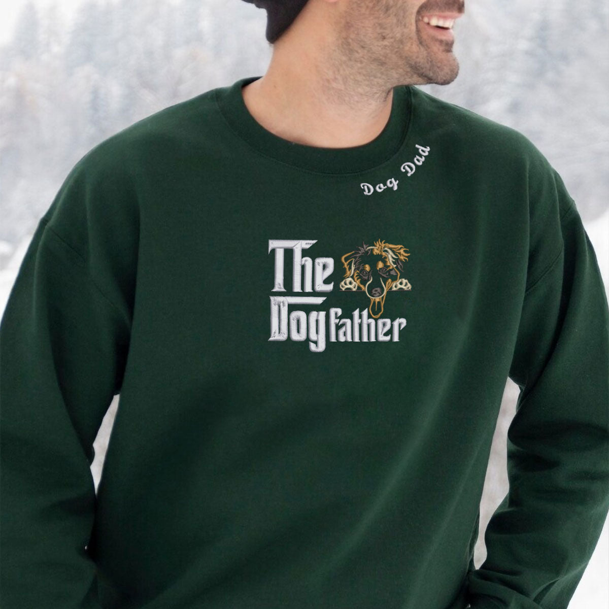 Embroidered Australian Shepherd Dog Dad Embroidered Sweatshirt or Hoodie em5