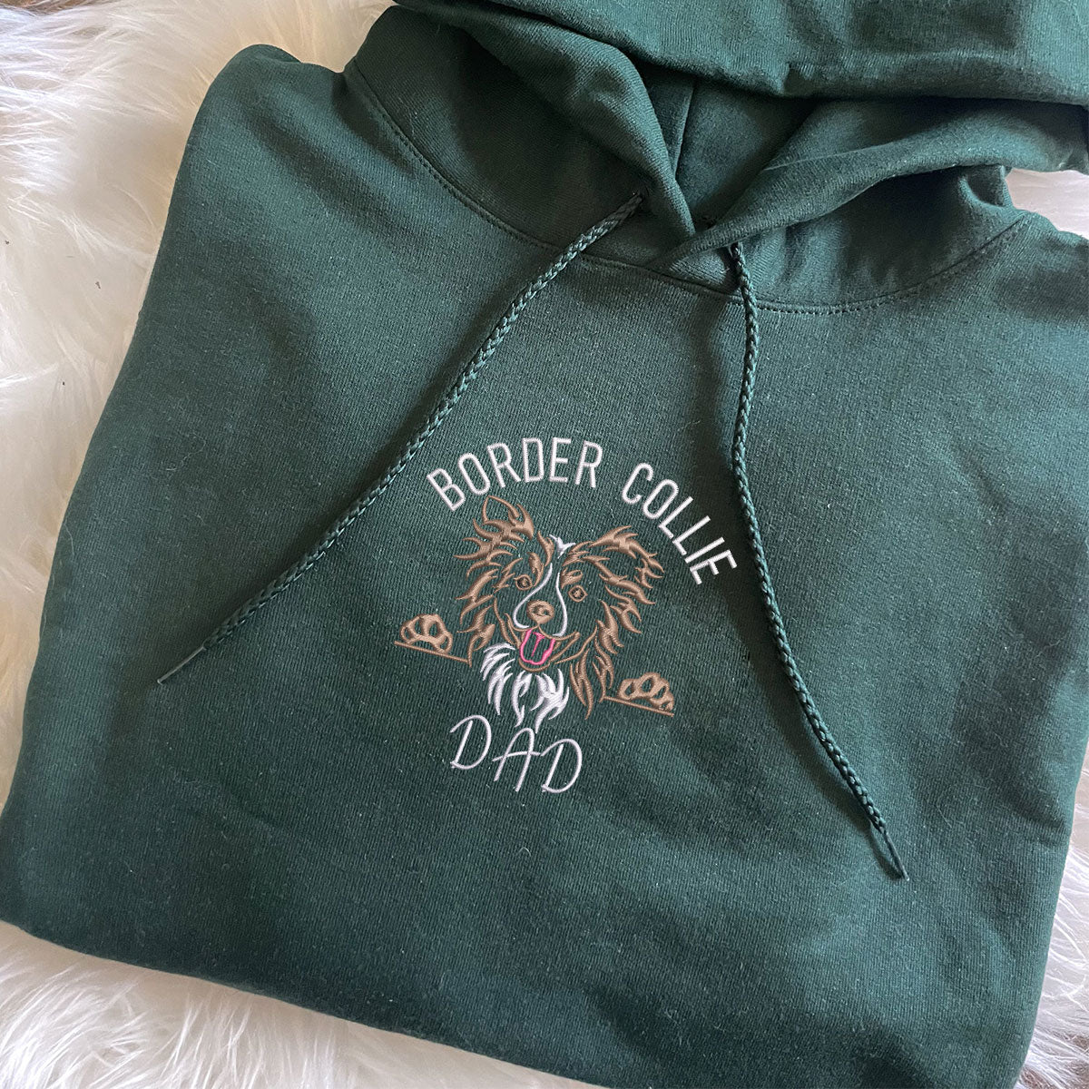 Custom Border Collie Dog Dad Embroidered Hoodie, Personalized Hoodie with Dog Name, Best Gifts For Boxer Lovers em5