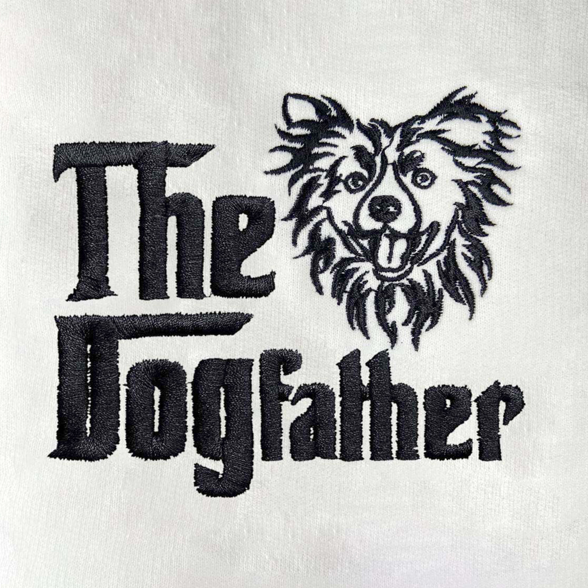 Custom Border Collie Dog Dad Sweatshirt Embroidered Collar em5