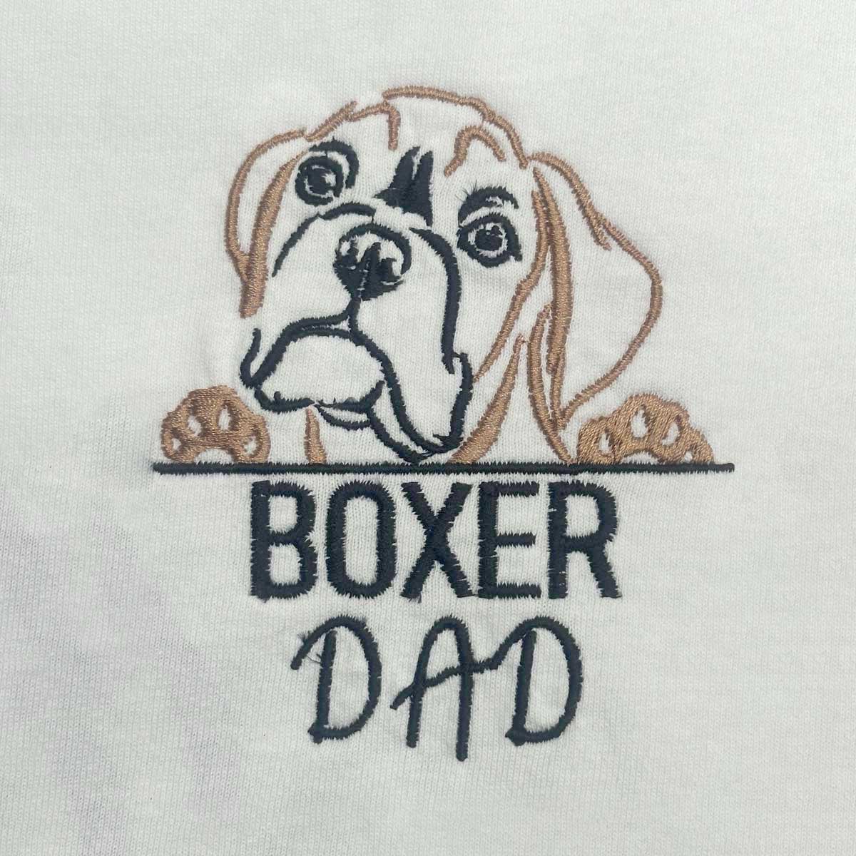 Custom Boxer Dog Dad Embroidered Polo Shirt, Personalized Polo Shirt with Dog Name, Best Gifts For Boxer Lovers em5