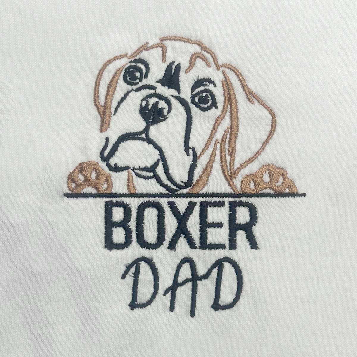 Custom Boxer Dog Dad Embroidered Tote Bag, Personalized Tote Bag with Dog Name, Best Gifts For Boxer Lovers em5