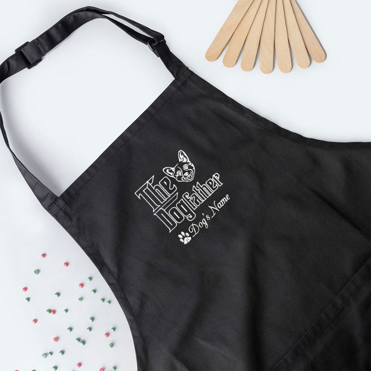 Custom Corgi Dog Dad Embroidered Apron, Personalized The DogFather Apron Corgi, Best Gifts For Corgi Lovers em5