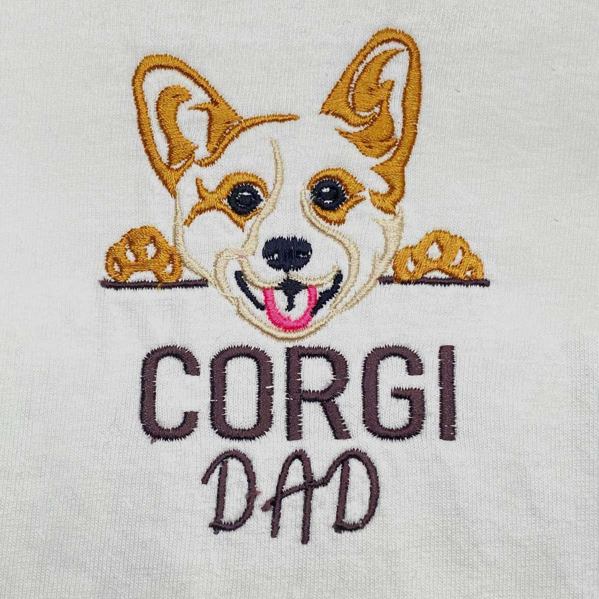 Custom Corgi Dog Dad Embroidered Hoodie, Personalized Hoodie with Dog Name, Best Gifts For Corgi Lovers em5