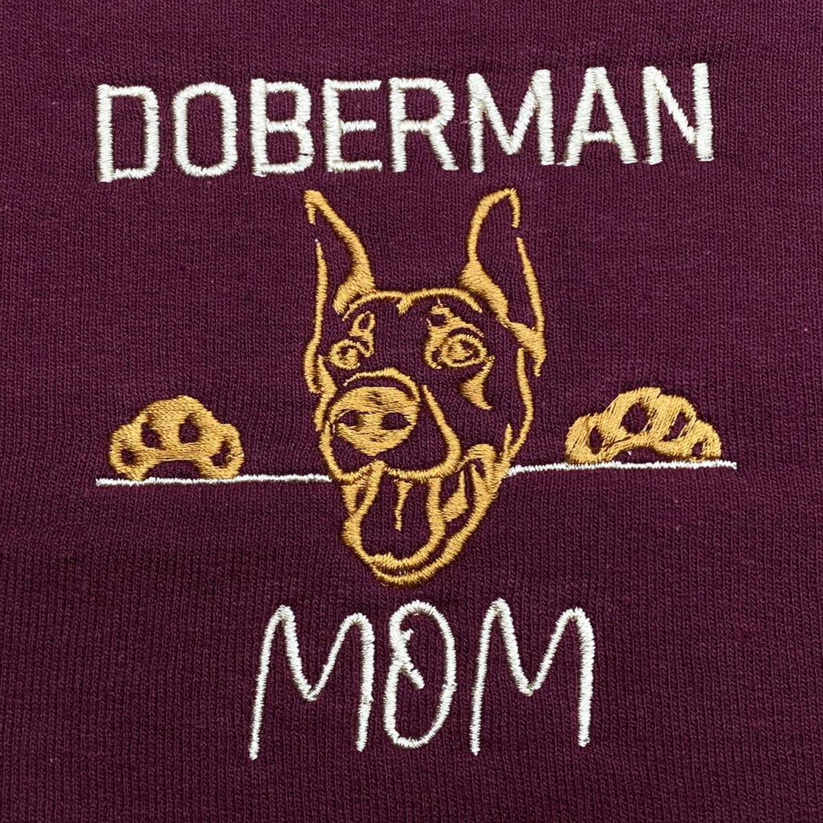 Custom Doberman Dog Mom Embroidered Tote Bag, Personalized Tote Bag with Dog Name, Best Gifts For Doberman Lovers em2