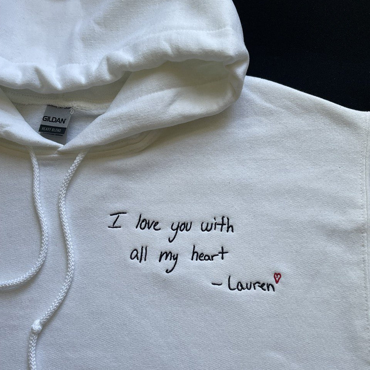 Embroidered Handwriting Sweatshirt, Hoodie em5