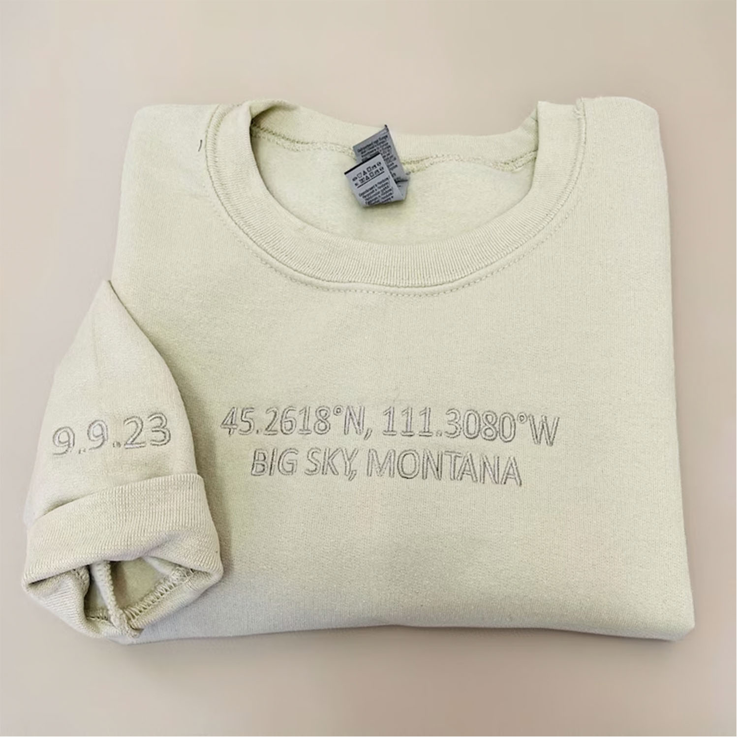 Custom Embroidered Personalized Longitude and Latitude Special Location Sweatshirt, Hoodie em5