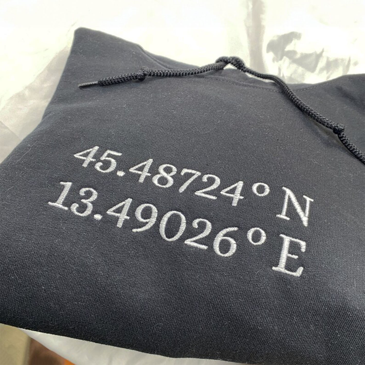 Custom Embroidered Personalized Longitude and Latitude Special Location Sweatshirt, Hoodie em5