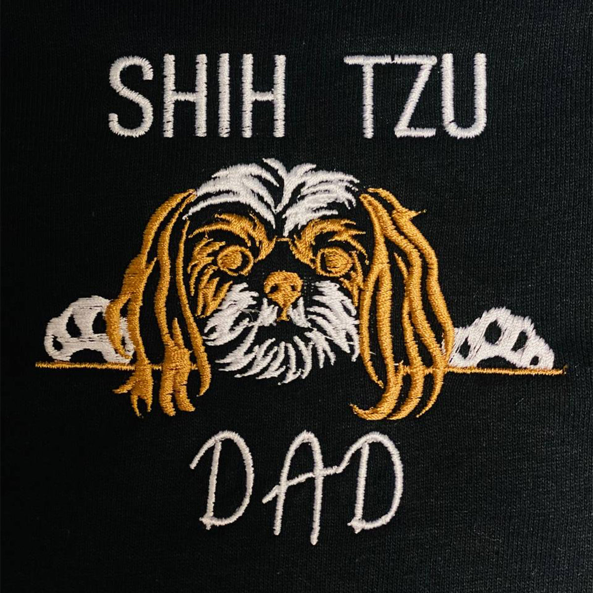 Custom Shih Tzu Dog Dad Embroidered Tote Bag, Personalized Tote Bag with Dog Name, Best Gifts For Shih Tzu Lovers em2