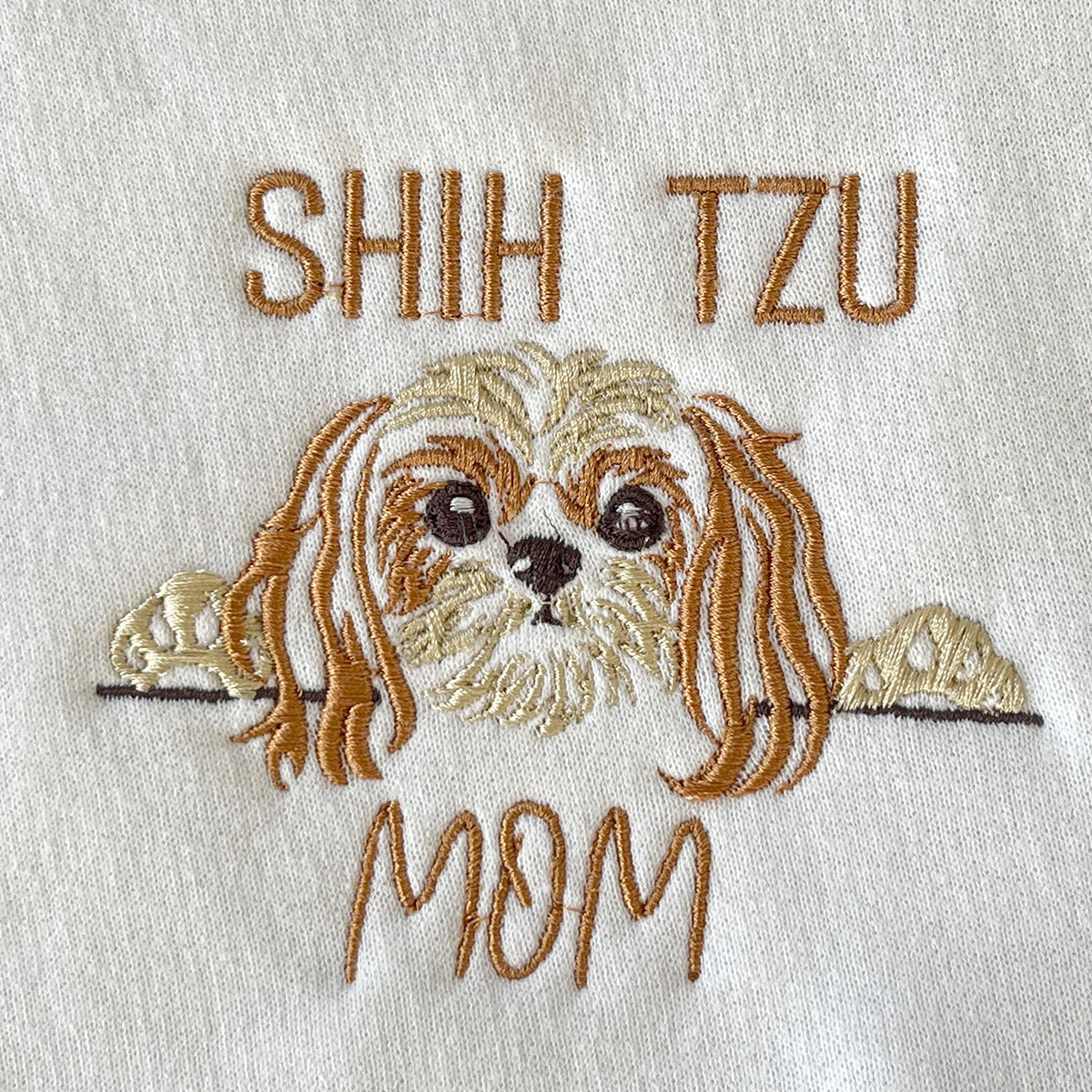 Custom Shih Tzu Dog Mom Embroidered Tote Bag, Personalized Tote Bag with Dog Name, Best Gifts For Shih Tzu Lovers em2