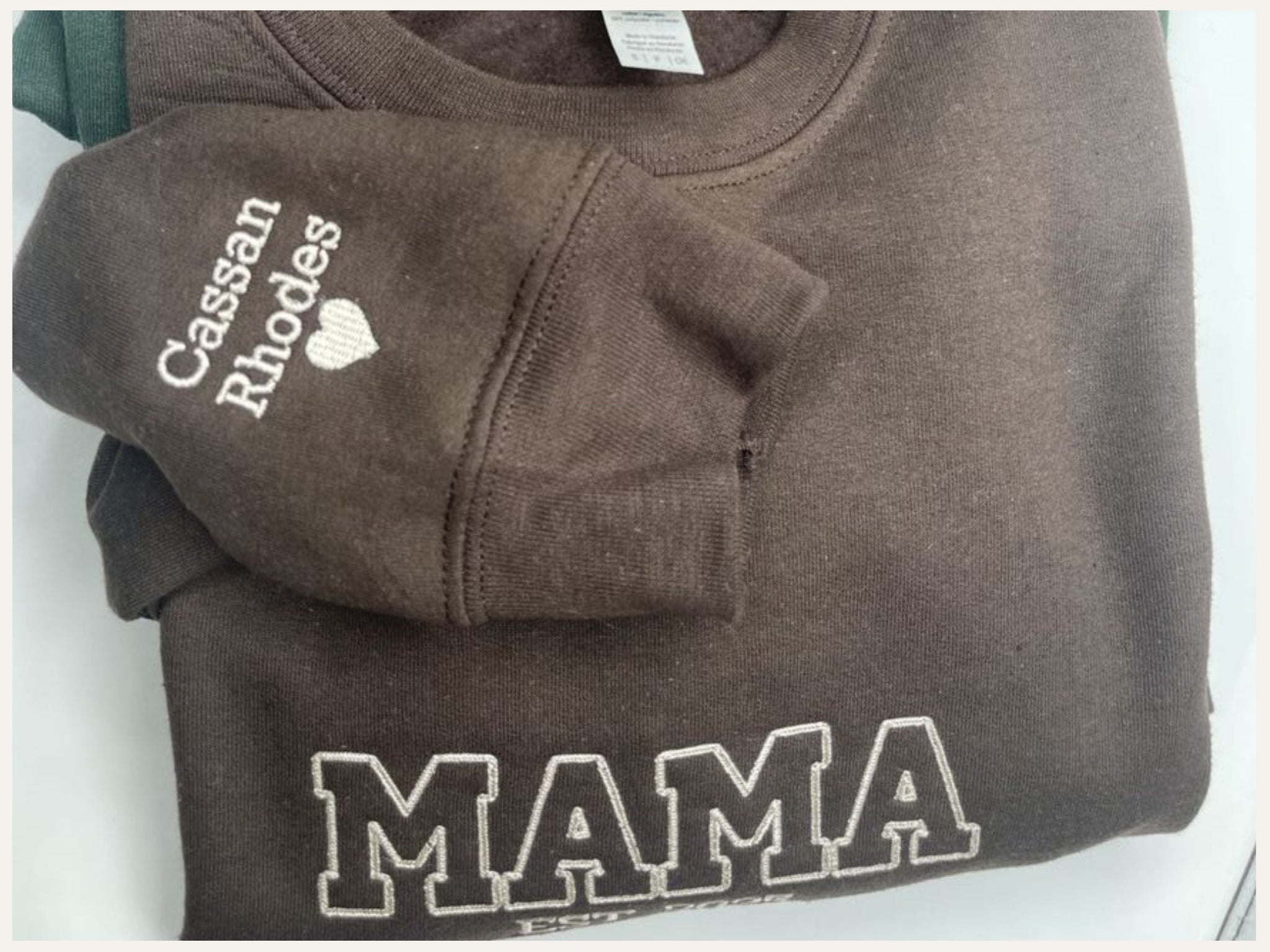 Custom Varsity Letter Sweatshirt Hoodie, Custom Wifey Embroidered Sweatshirt with EST Date, Initial on Sleeve em4