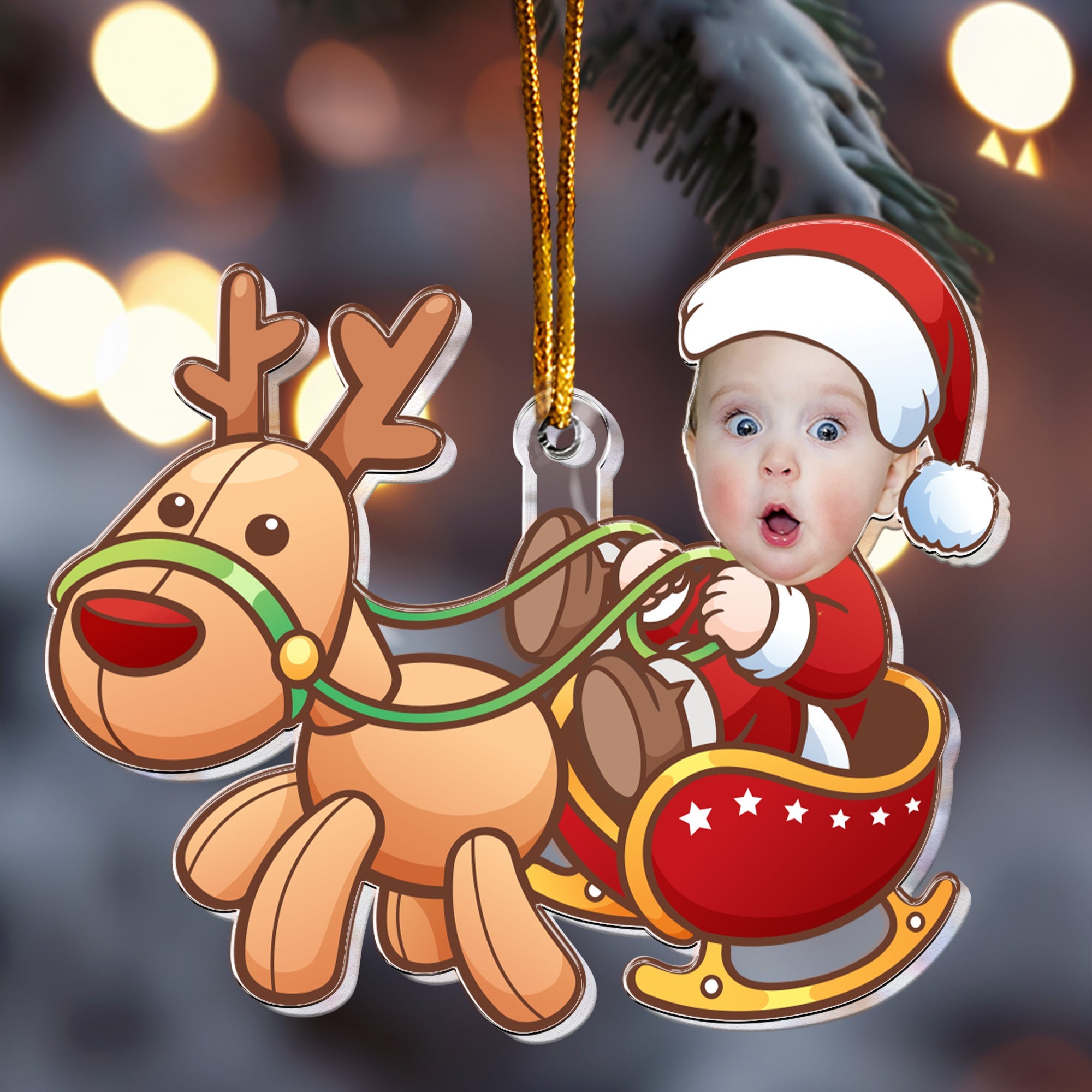Cute Baby Santa - Personalized Acrylic Photo Ornament ORNA1210
