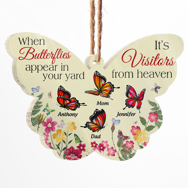 A Butterfly A Visitor From Heaven - Memorial Gift - Personalized Custom Butterfly Acrylic Ornament ORNA1210